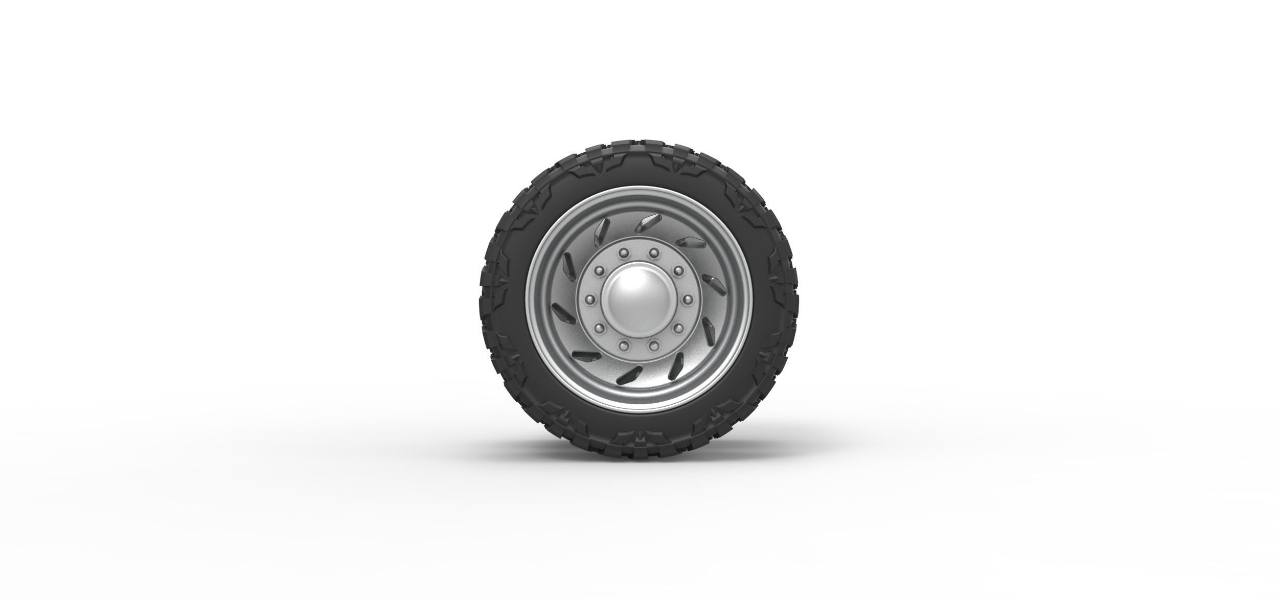 10 Triangular Hole rear semi wheel for pickup V3 Scale 1 to 25 3D print model_4