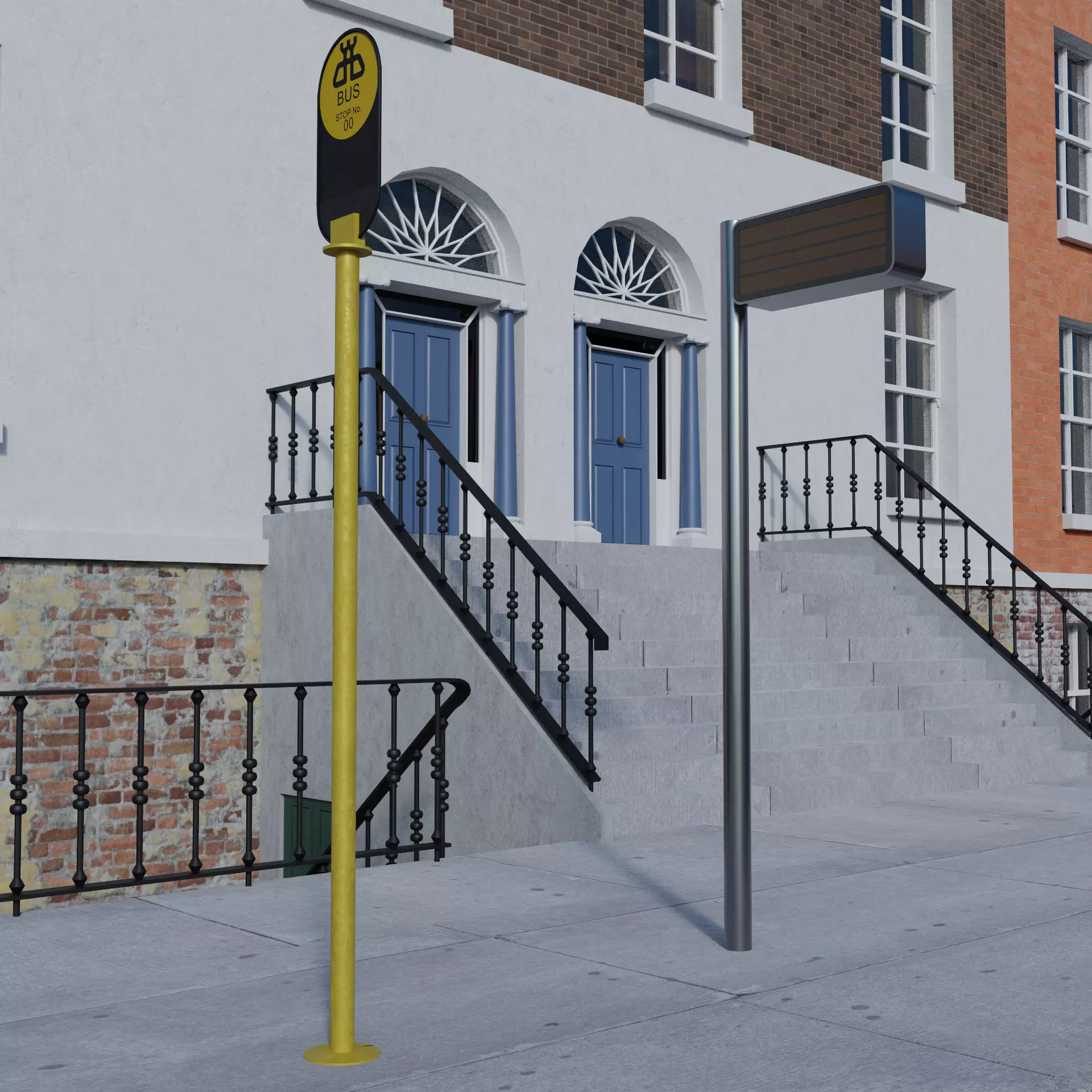 Irish Dublin Bus Stop Low-poly 3D model