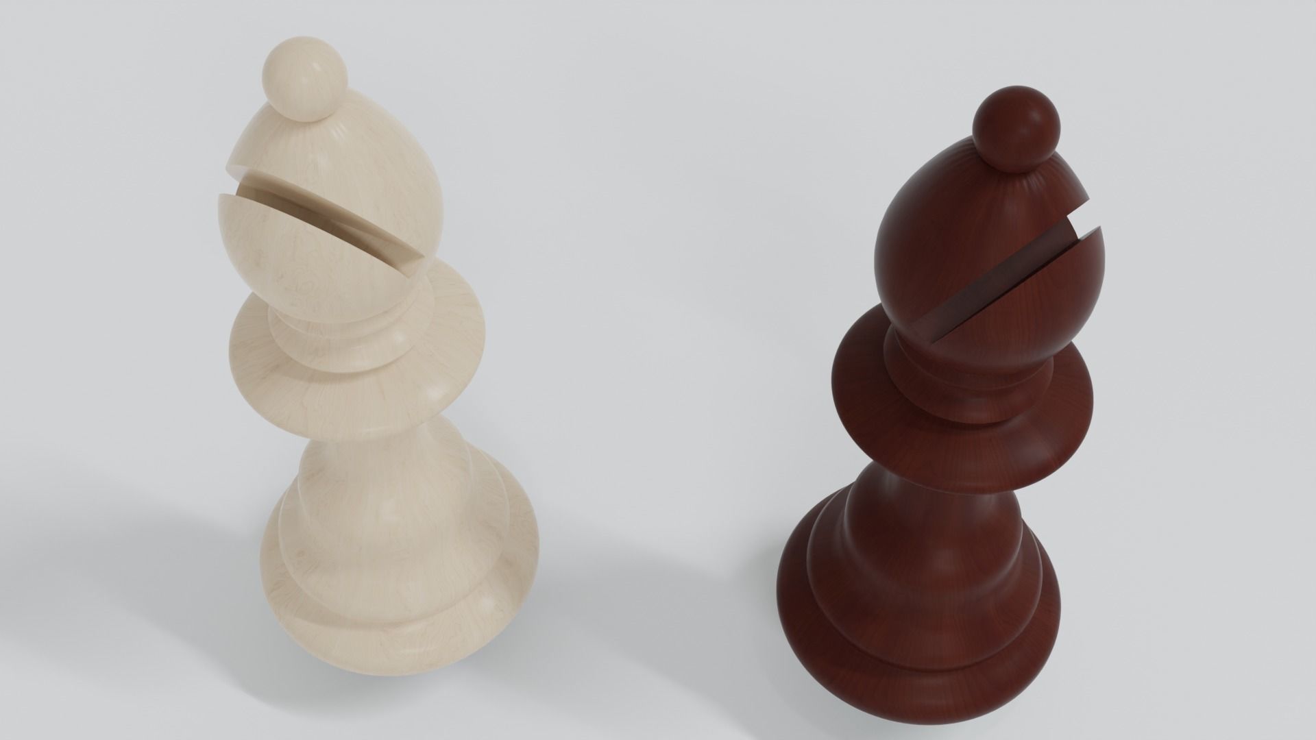 Bishop Wooden Chess Pieces  3D model_4