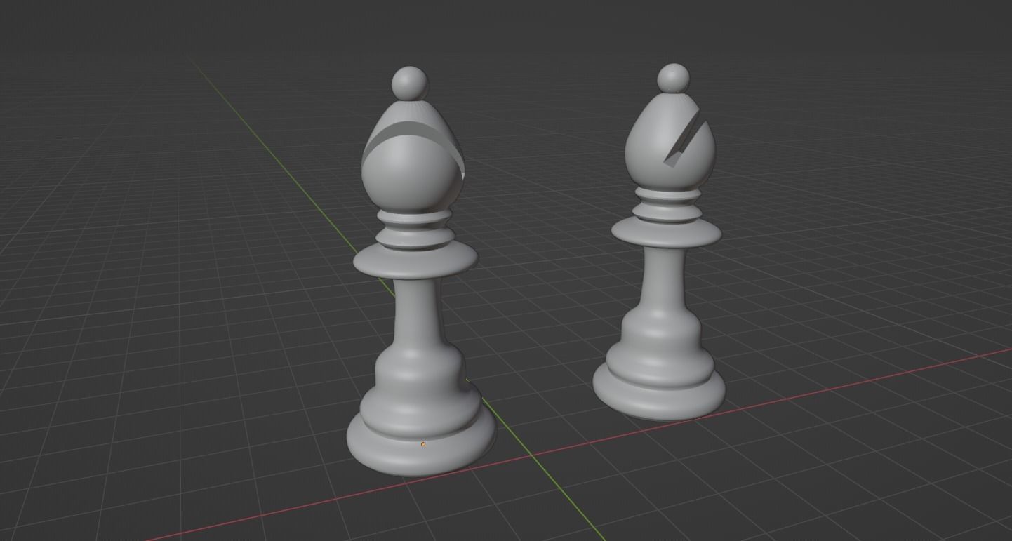 Bishop Wooden Chess Pieces  3D model_7