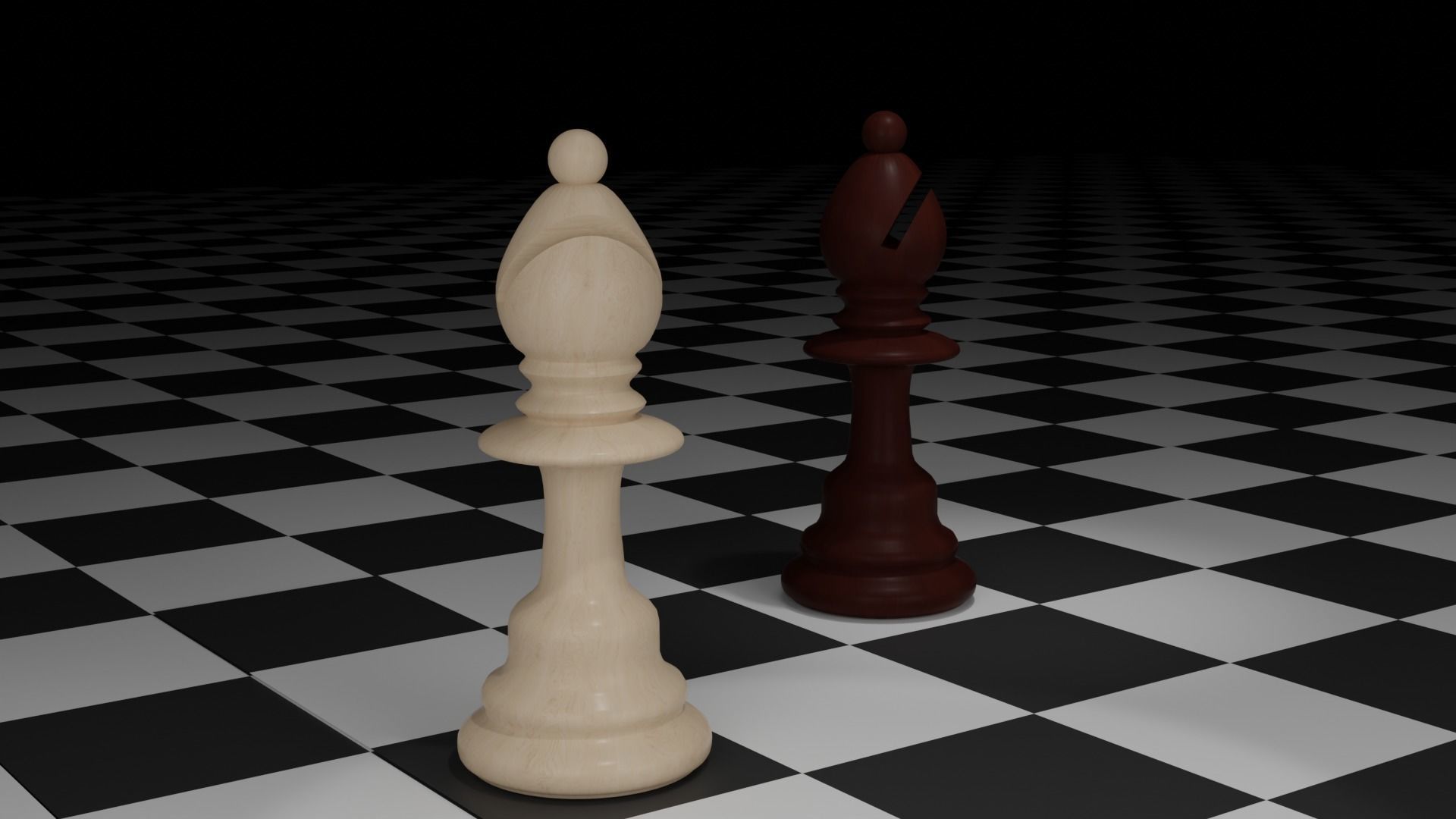 Bishop Wooden Chess Pieces  3D model_5
