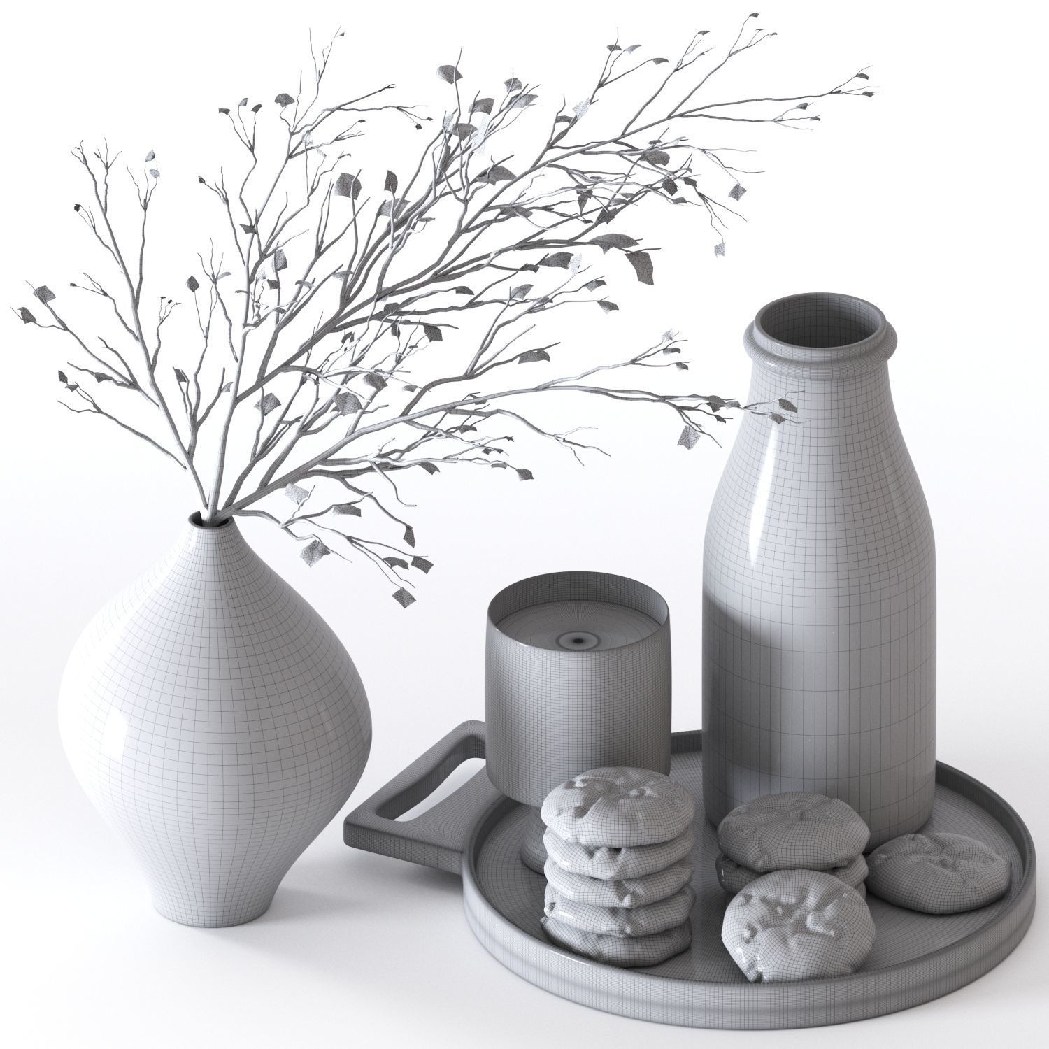 Food and drinks set 02 3D model_2