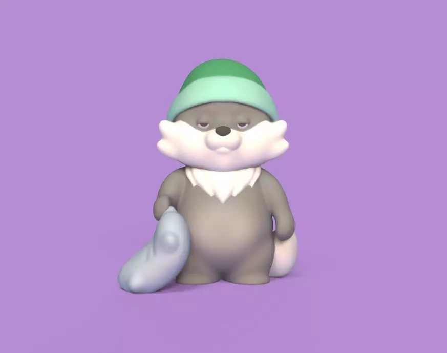 Sleepy Wolf 3D print model_0