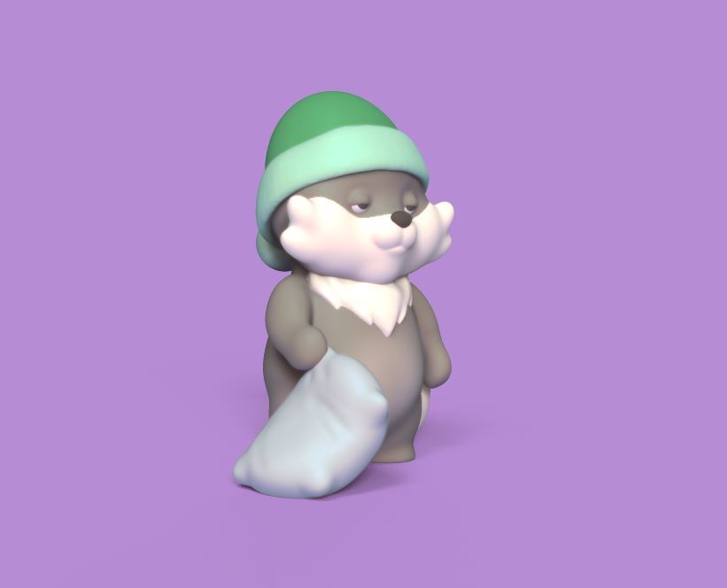 Sleepy Wolf 3D print model_1