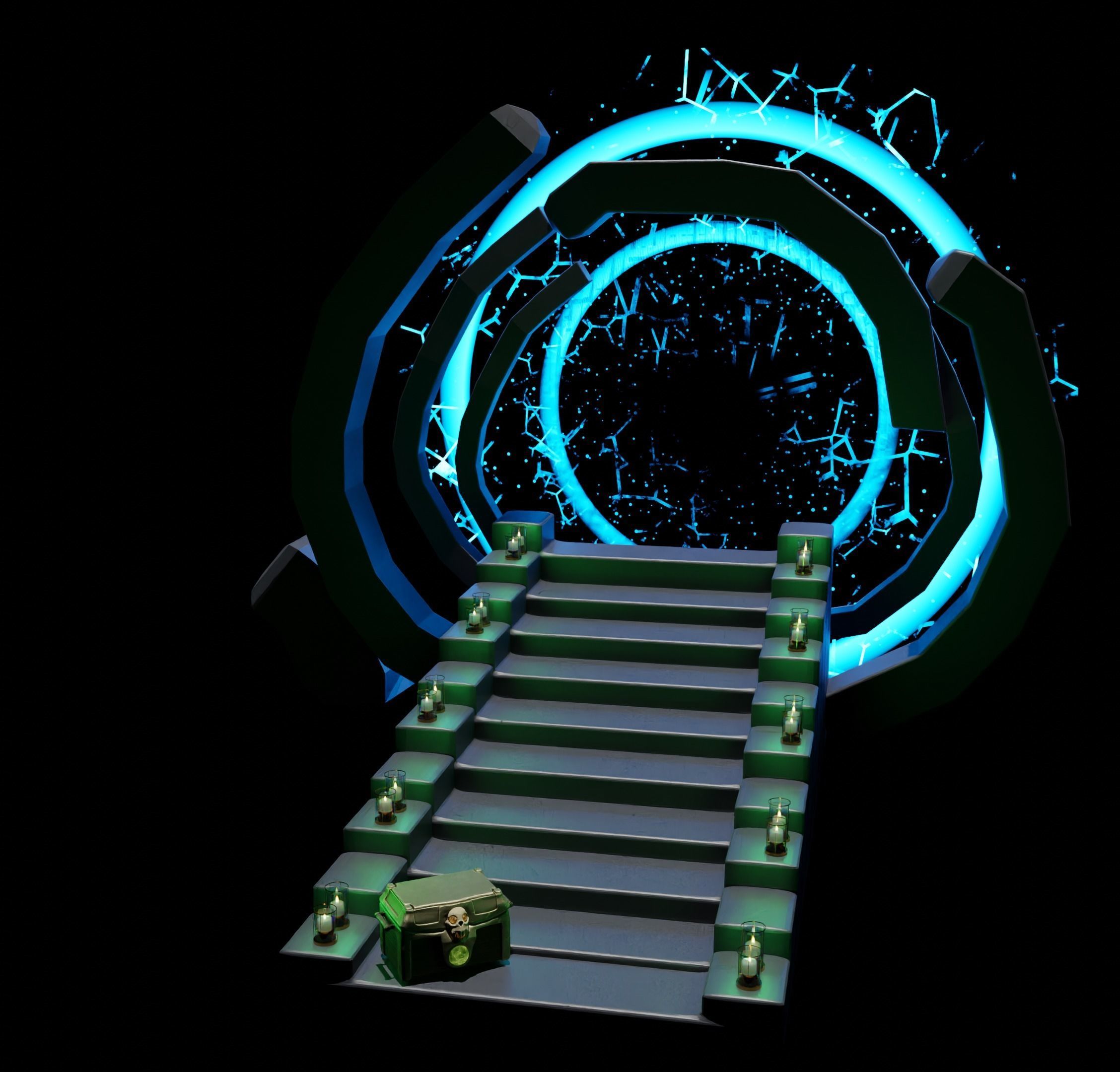 3d portal with high quality Low-poly 3D model_1