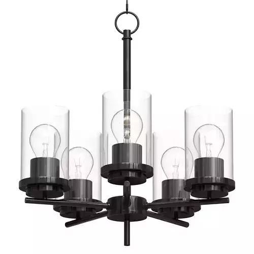Corona 5 Black Three Light Chandelier