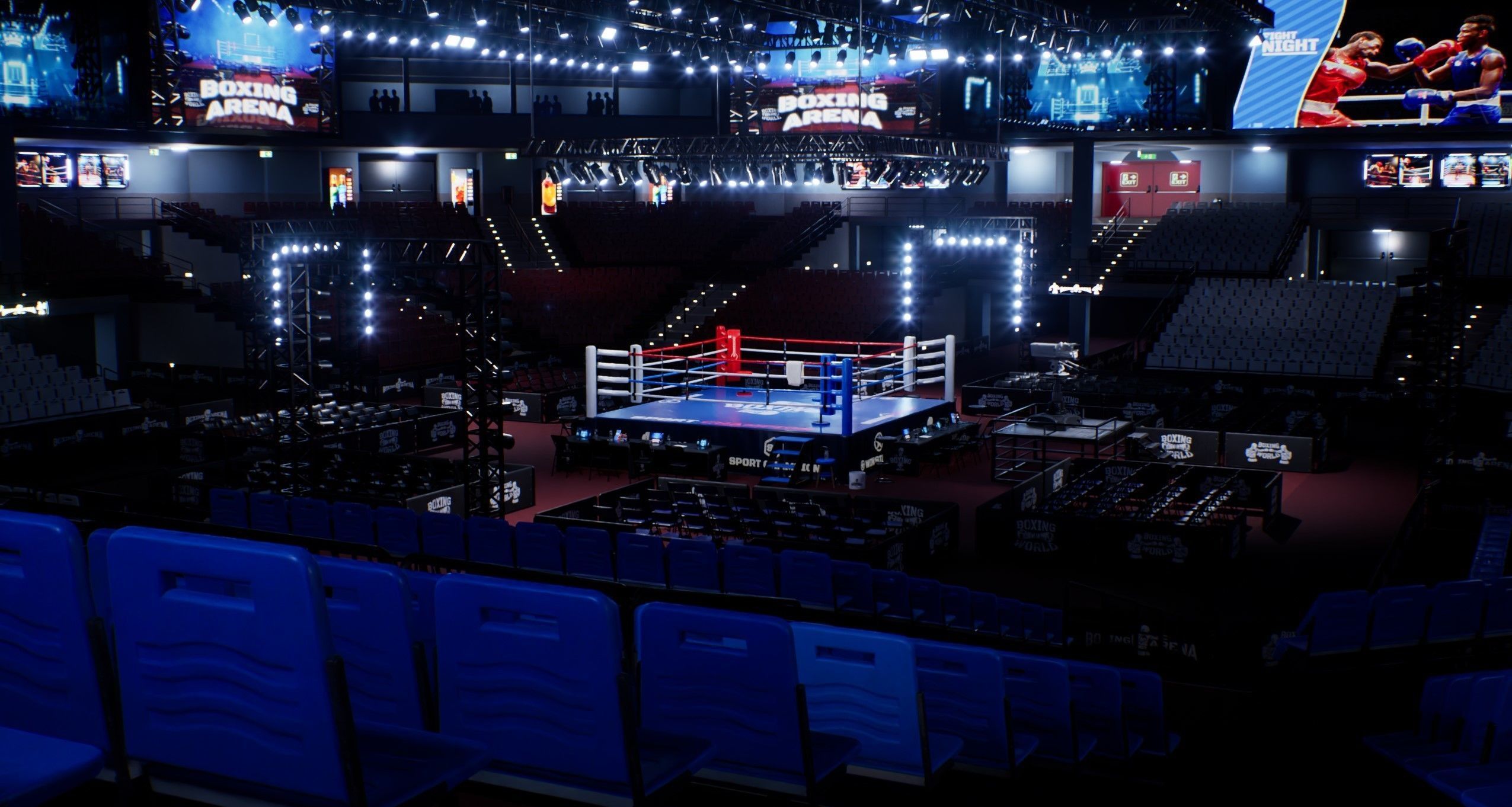 BOXING ARENA STADIUM - Game Ready Low-poly 3D model_17