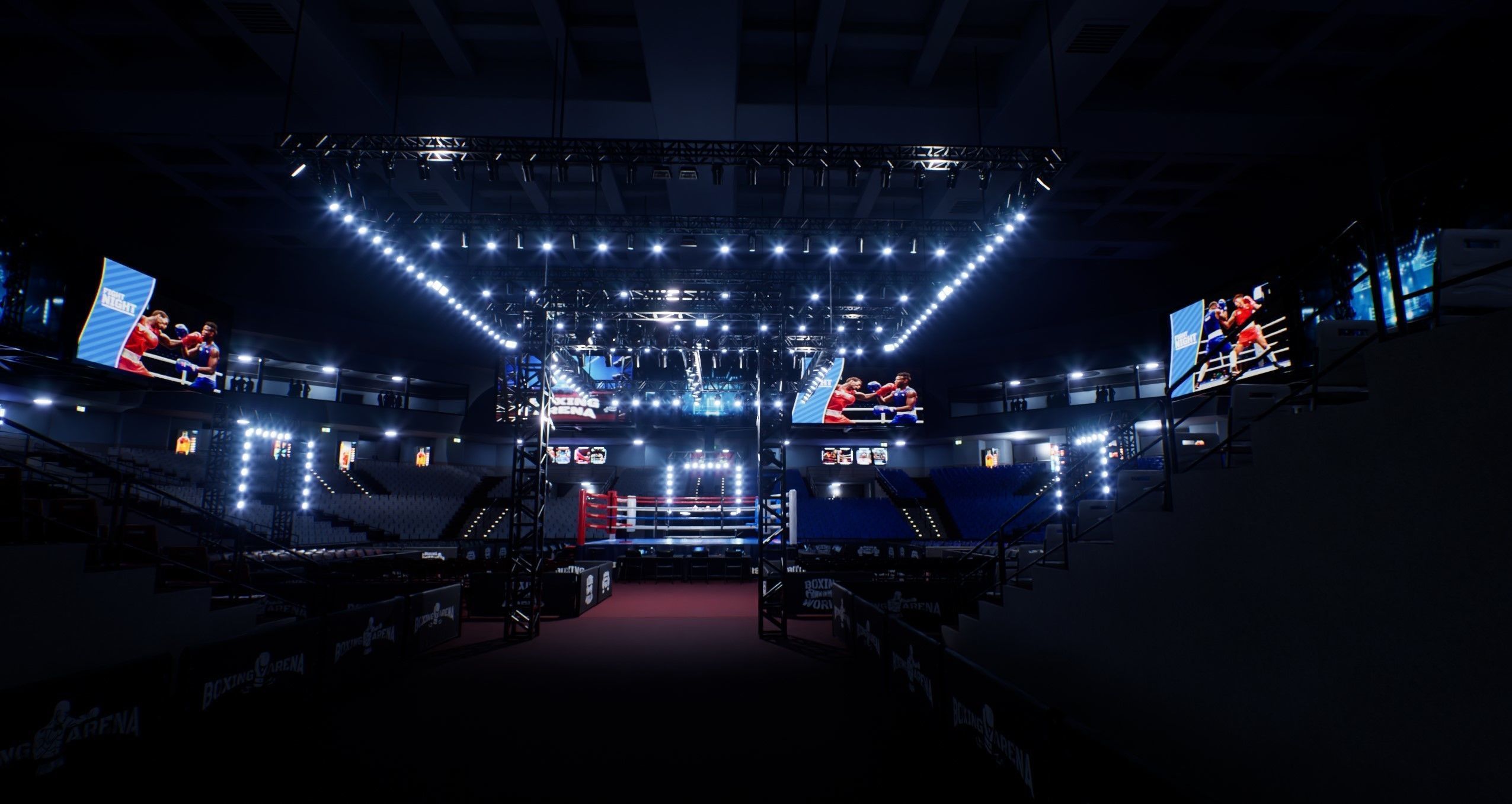 BOXING ARENA STADIUM - Game Ready Low-poly 3D model_6