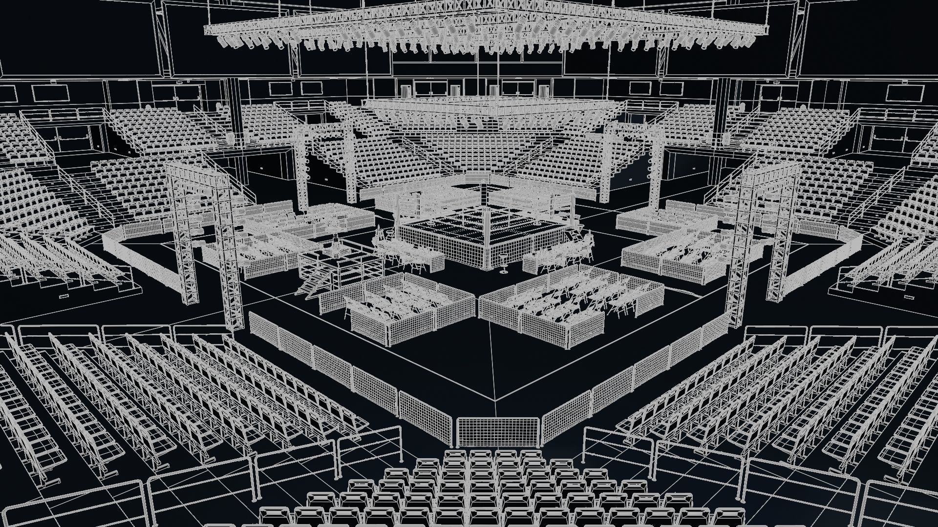 BOXING ARENA STADIUM - Game Ready Low-poly 3D model_31