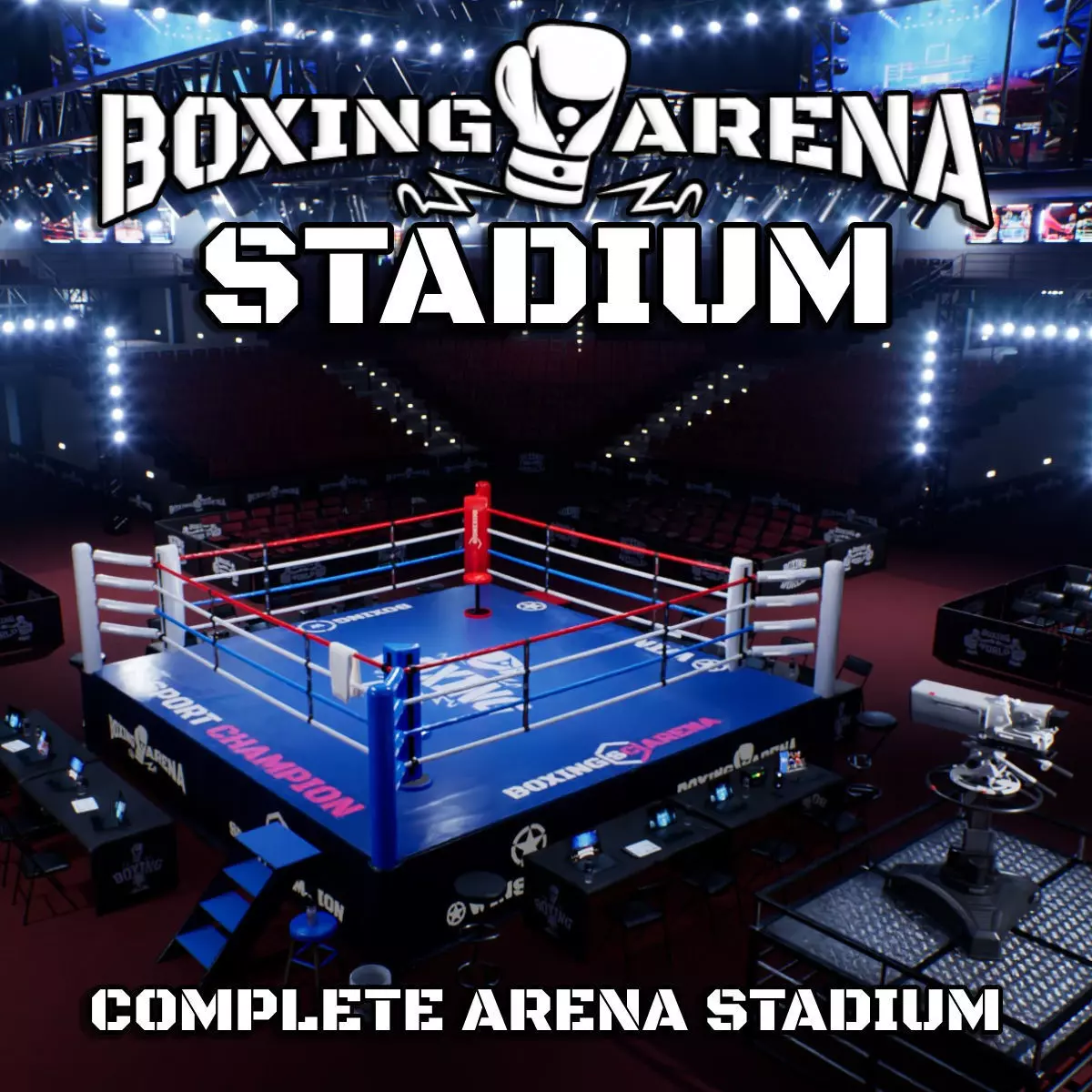 BOXING ARENA STADIUM - Game Ready Low-poly 3D model_0