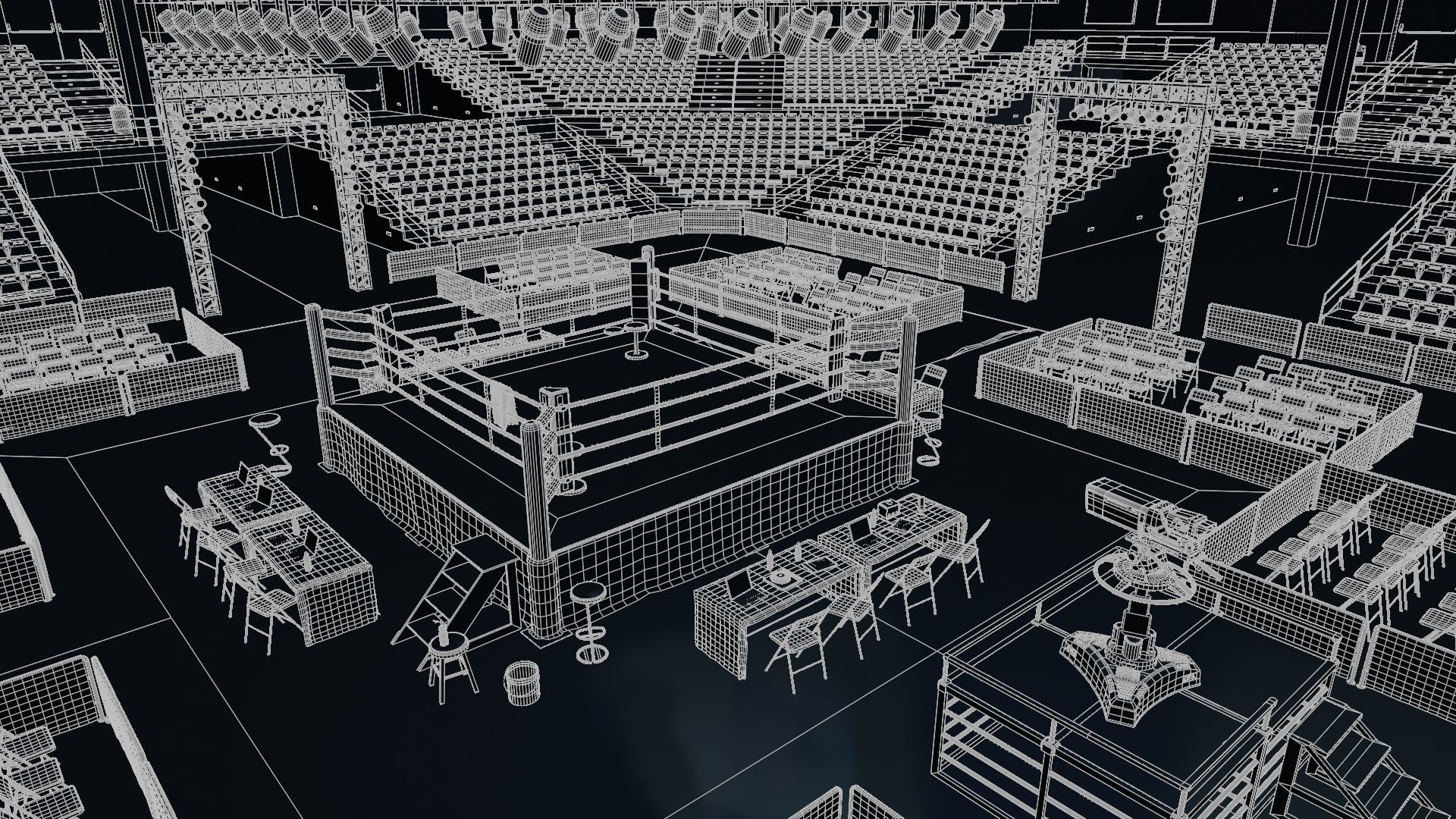 BOXING ARENA STADIUM - Game Ready Low-poly 3D model_24