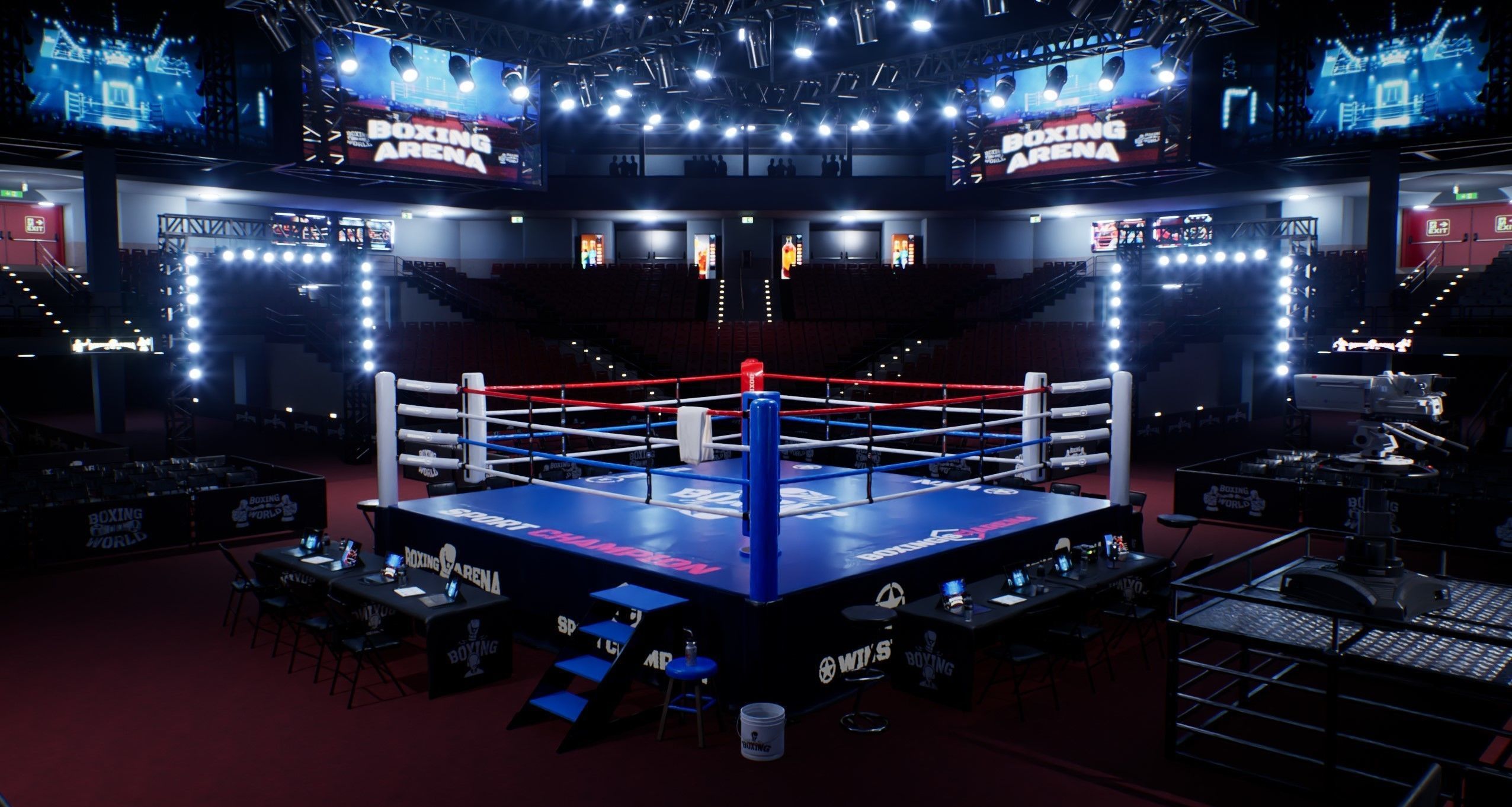 BOXING ARENA STADIUM - Game Ready Low-poly 3D model_18