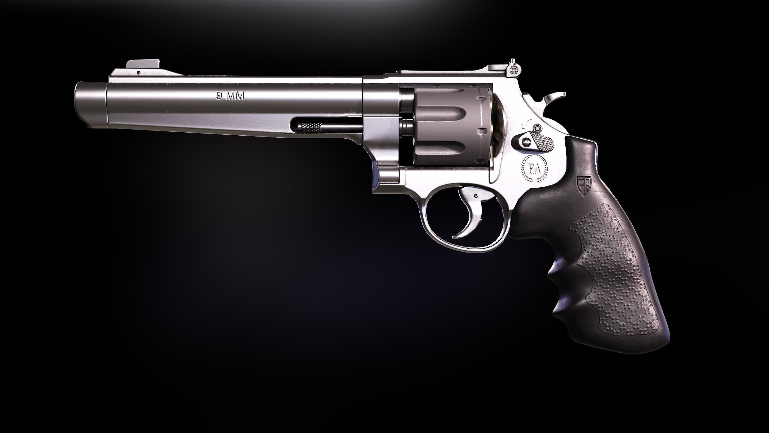 FA 929C Revolver Low-poly 3D model_4