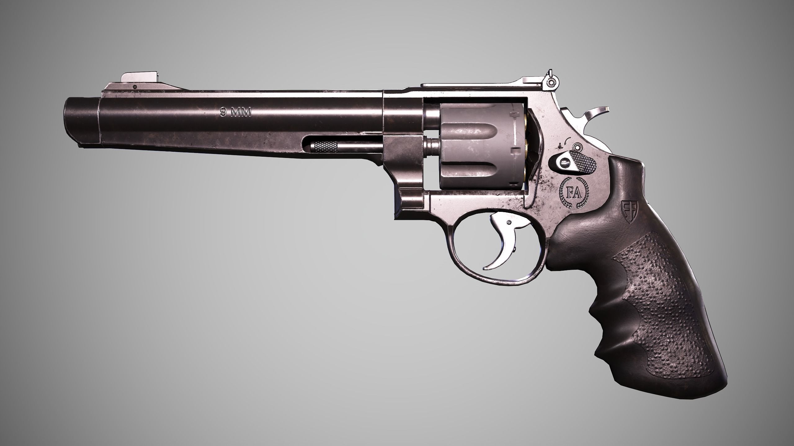 FA 929C Revolver Low-poly 3D model_3