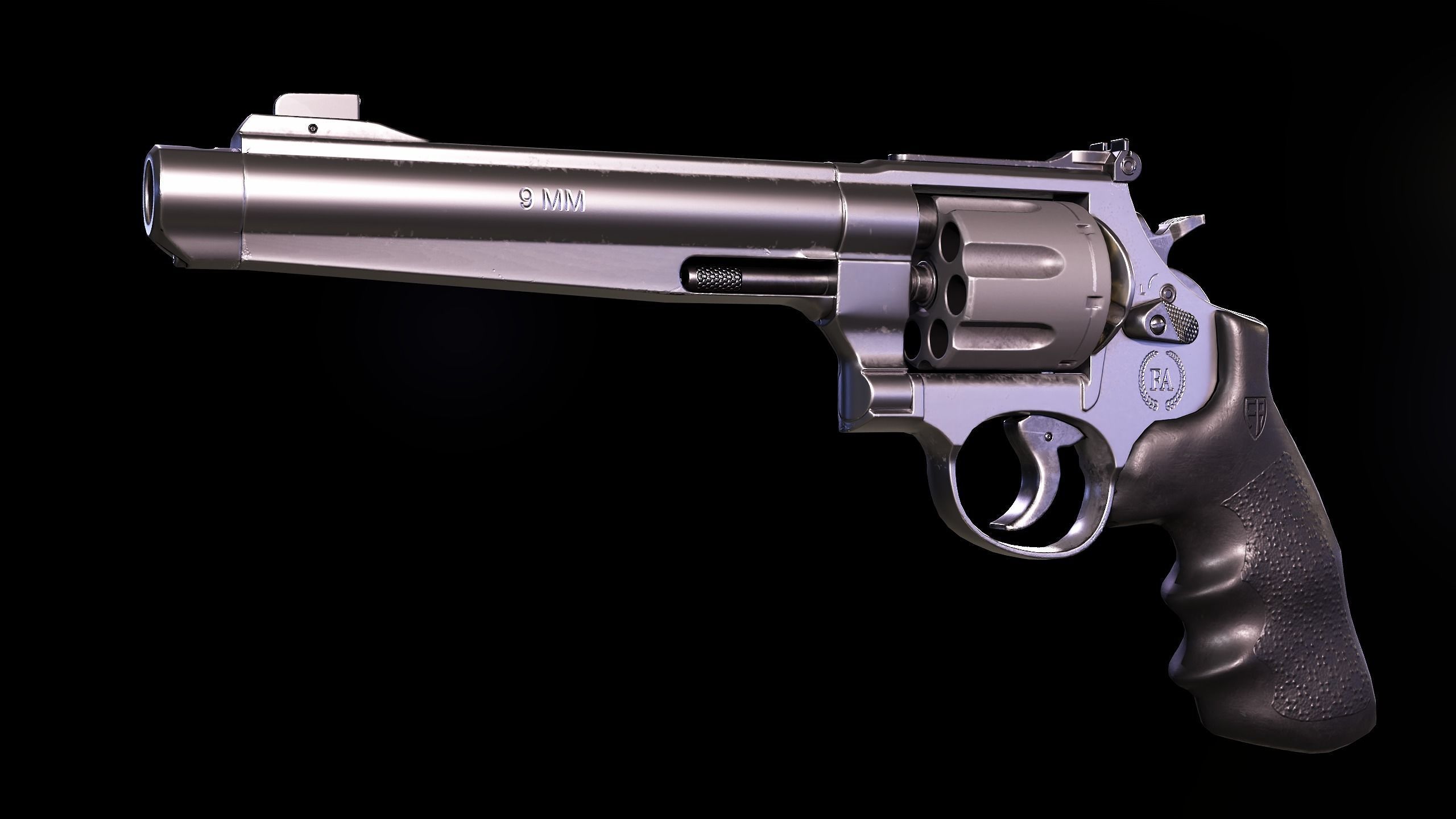 FA 929C Revolver Low-poly 3D model_2