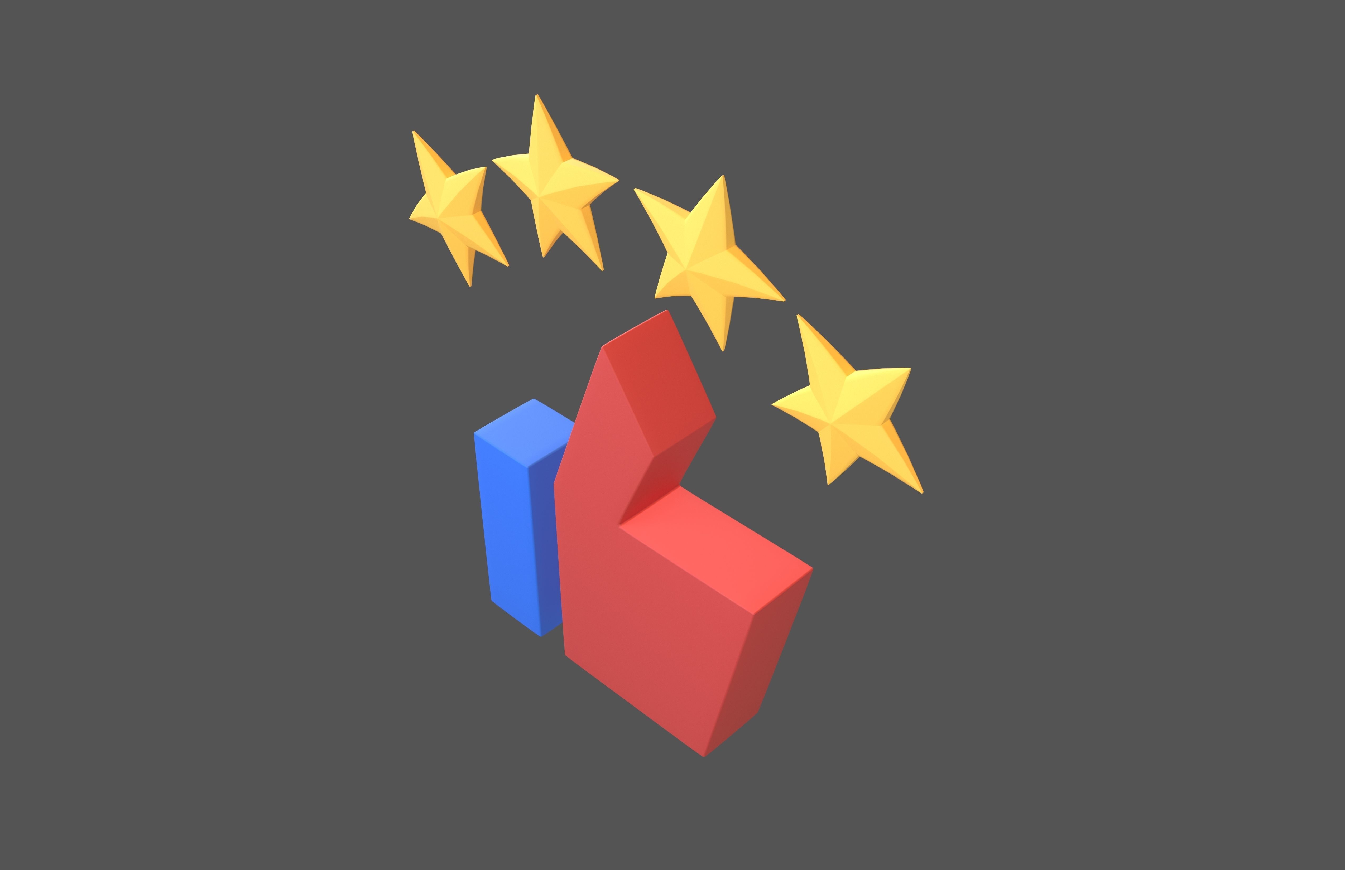 Rating Icon v5 003 Low-poly 3D model_2