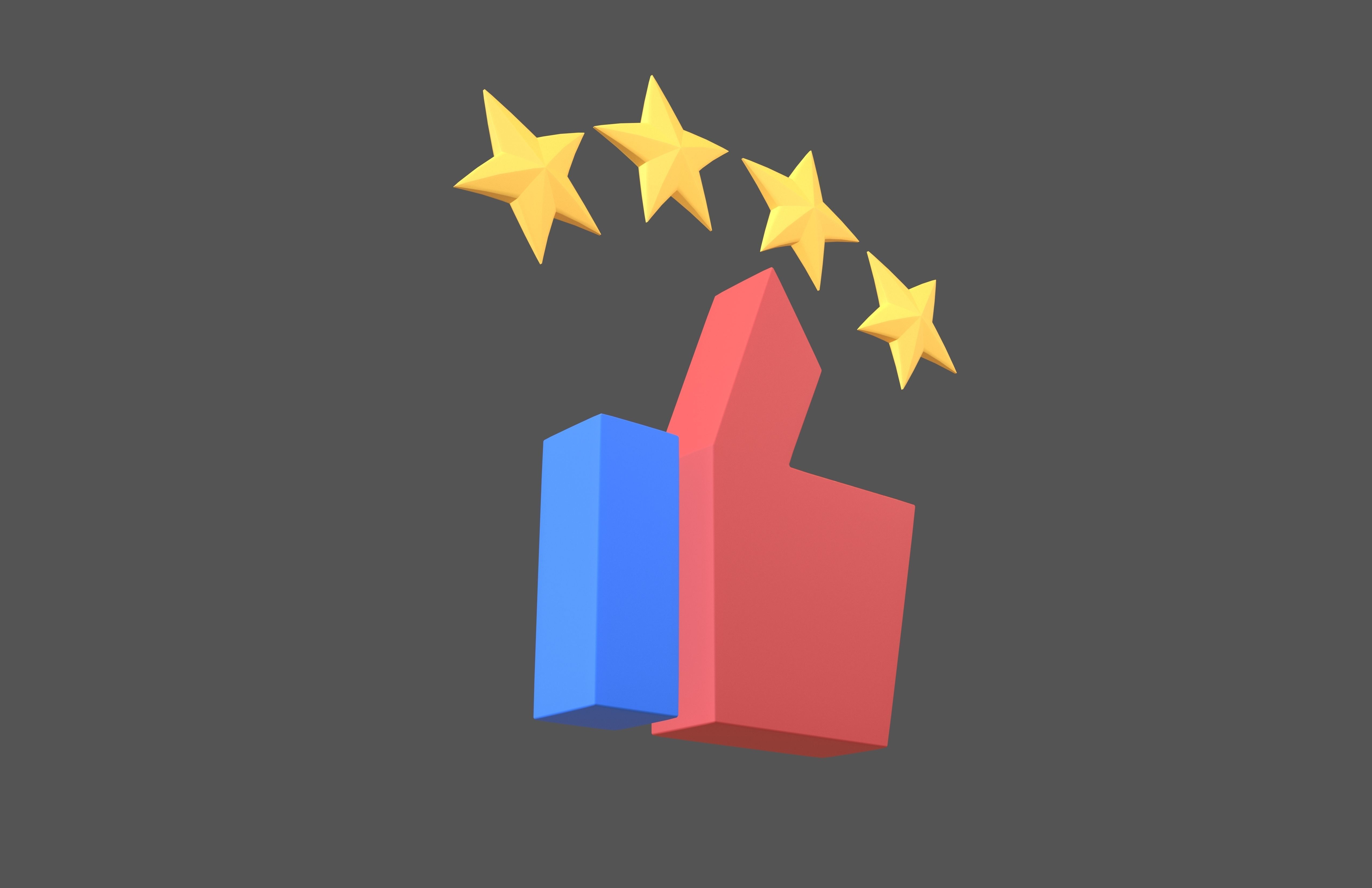 Rating Icon v5 003 Low-poly 3D model_3