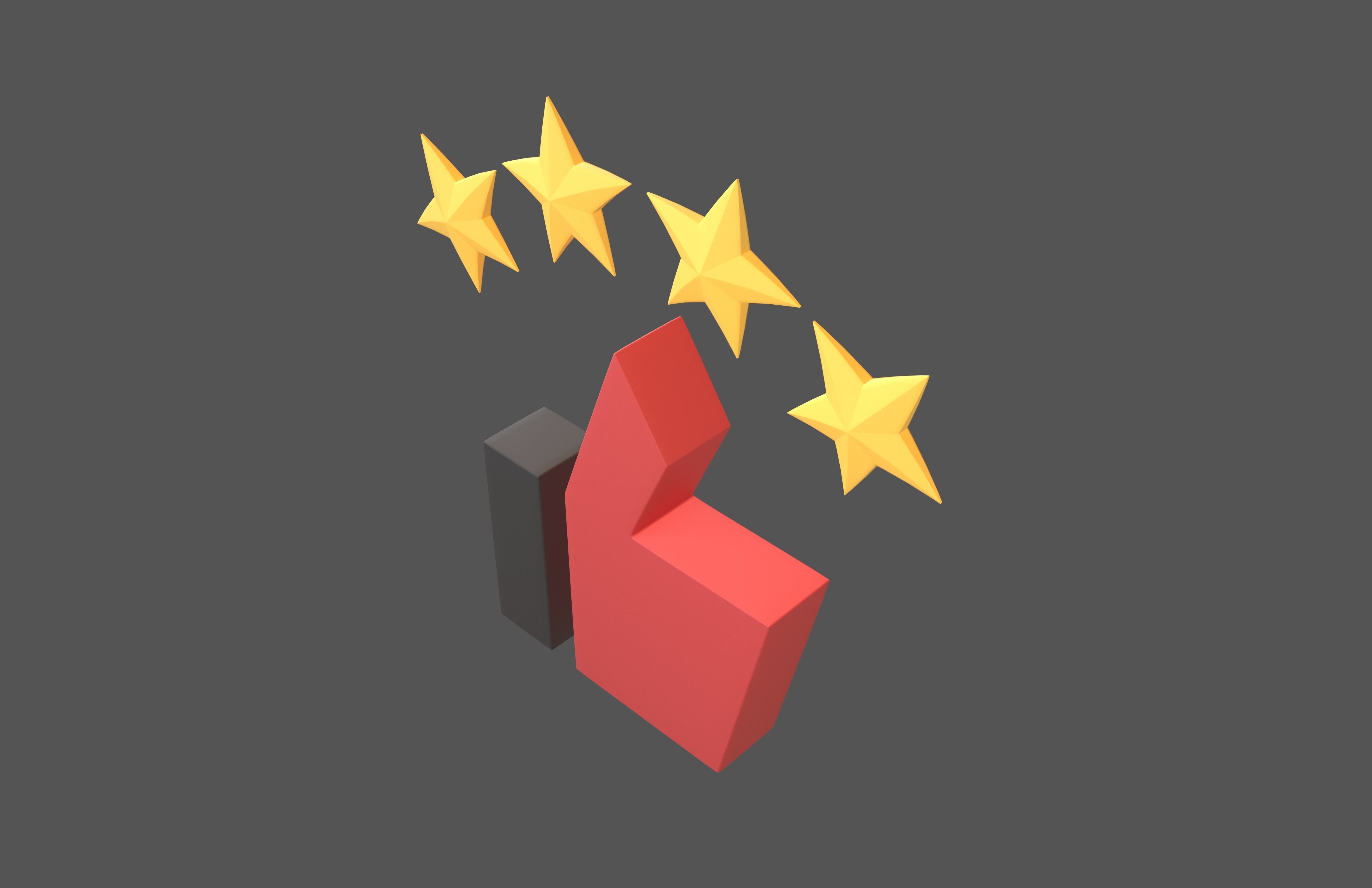 Rating Icon v5 004 Low-poly 3D model_2