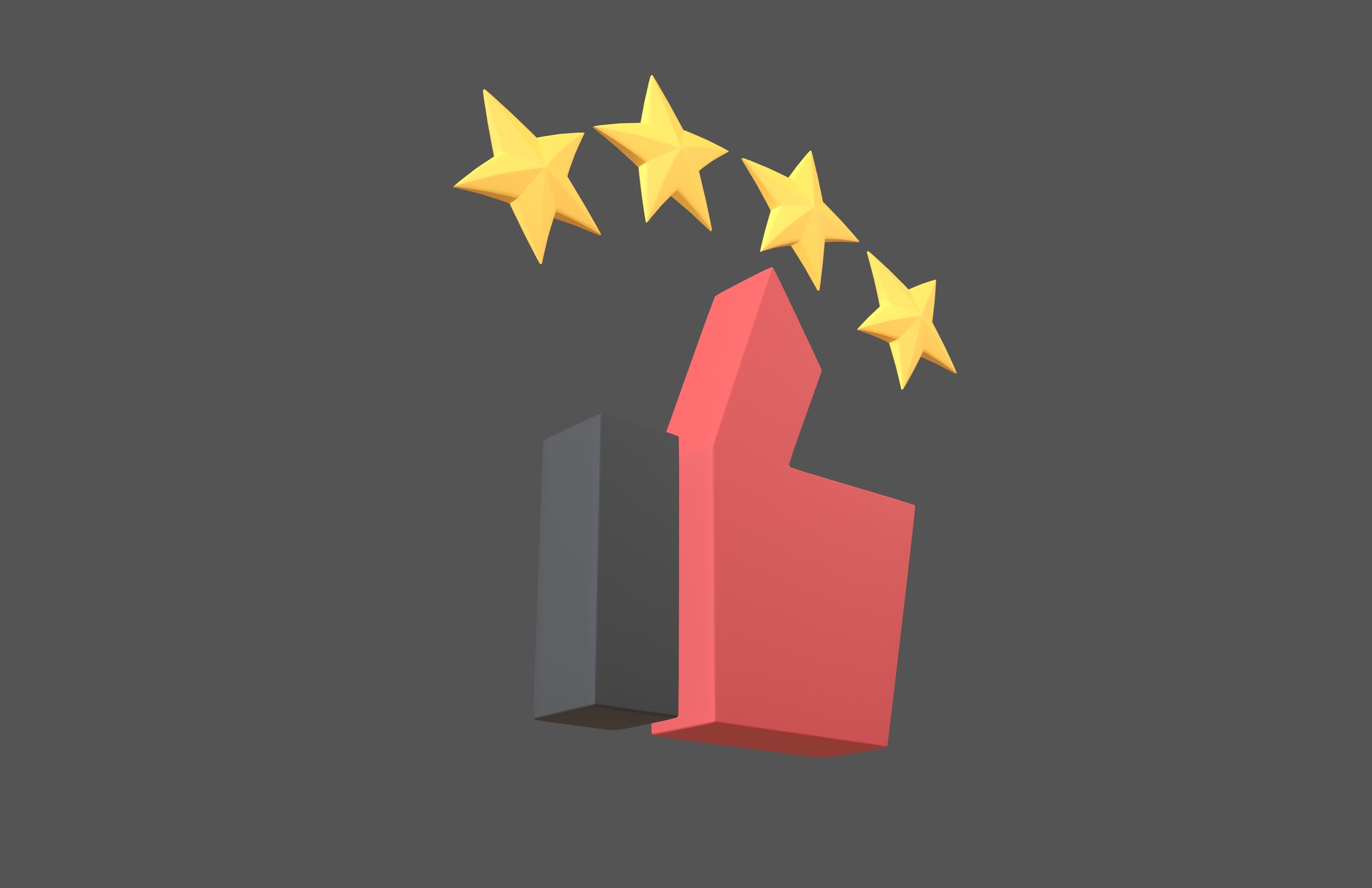 Rating Icon v5 004 Low-poly 3D model_3