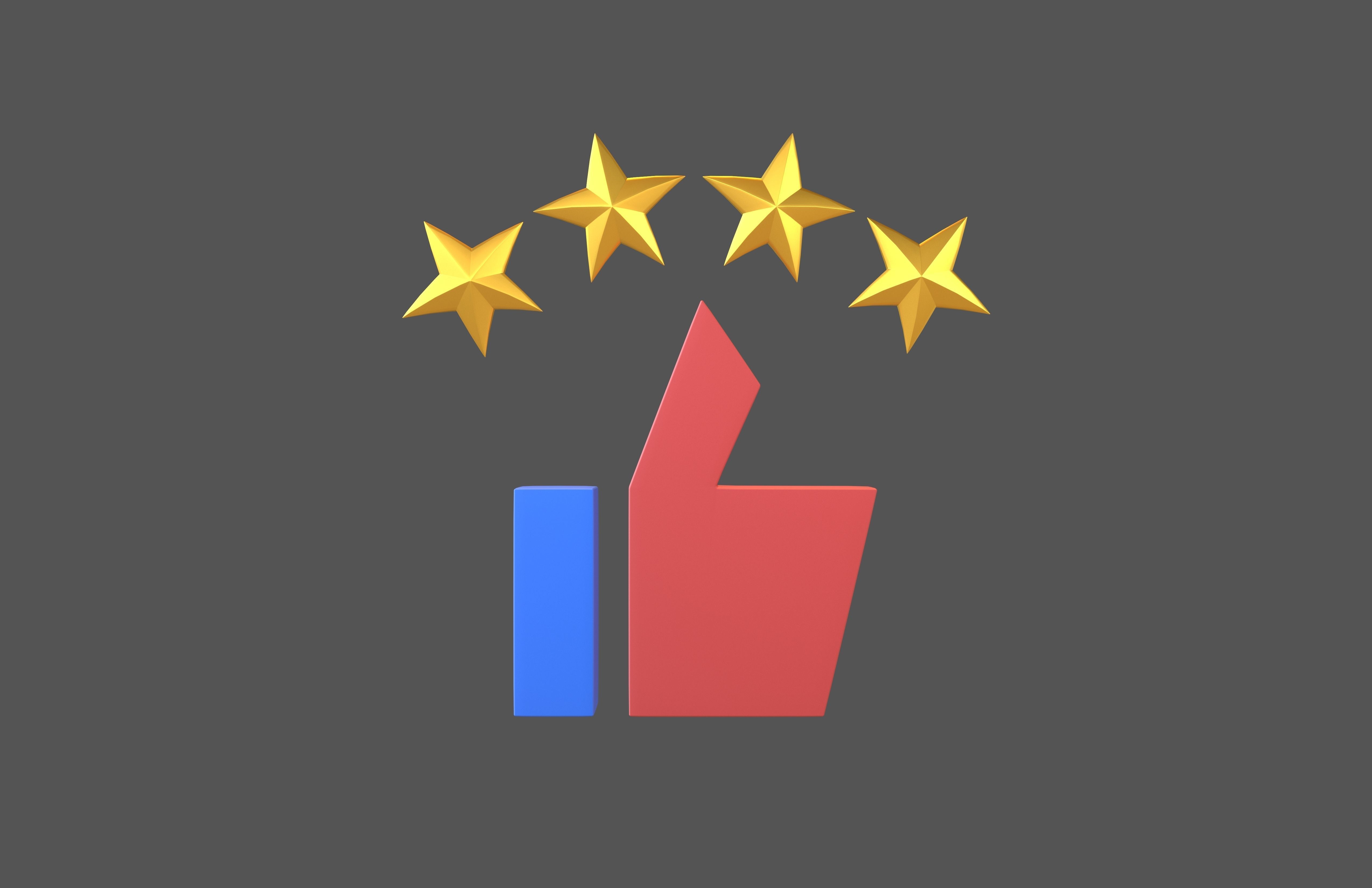Rating Icon v5 007 Low-poly 3D model_2