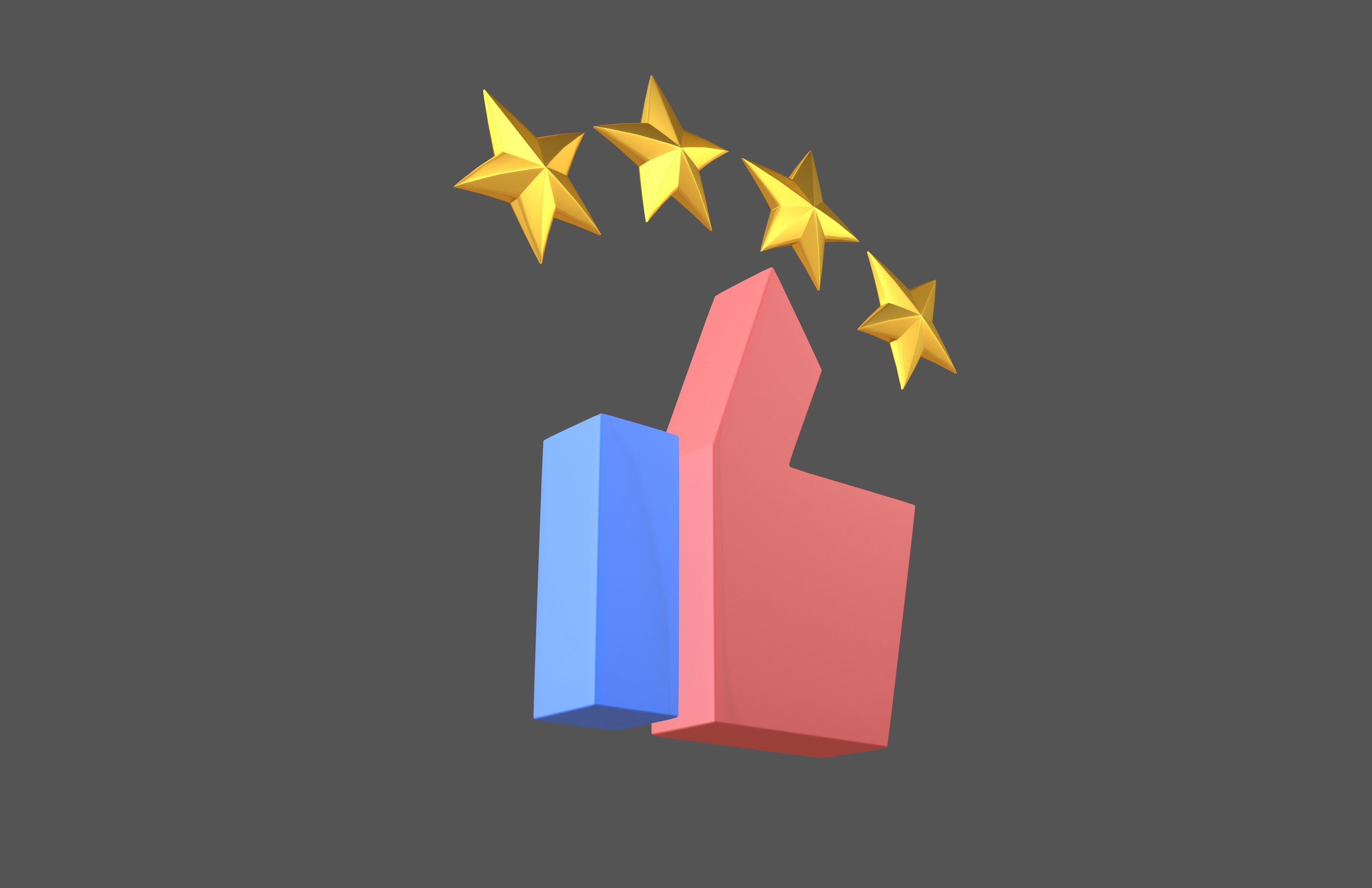 Rating Icon v5 007 Low-poly 3D model_1