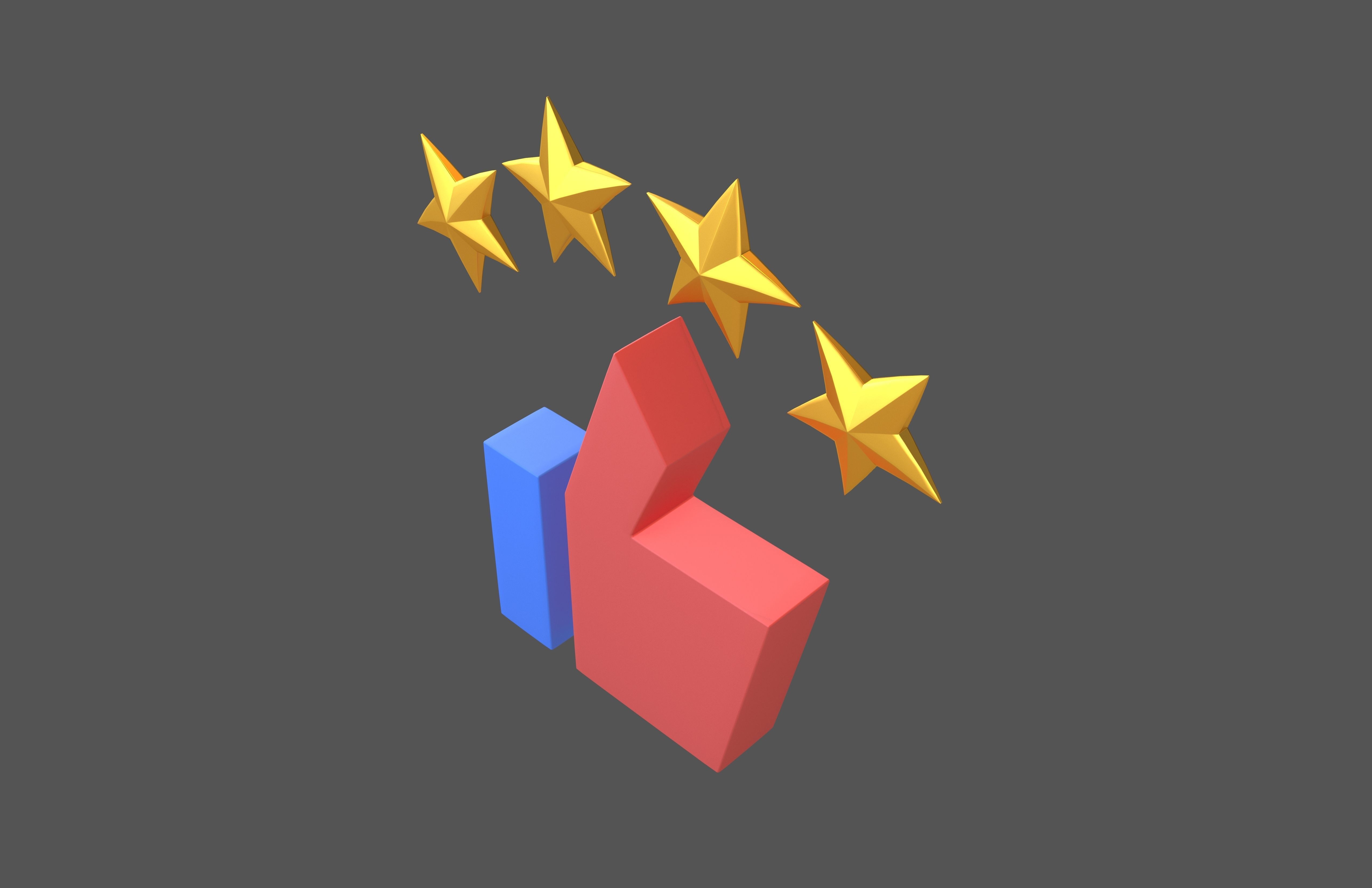 Rating Icon v5 007 Low-poly 3D model_3
