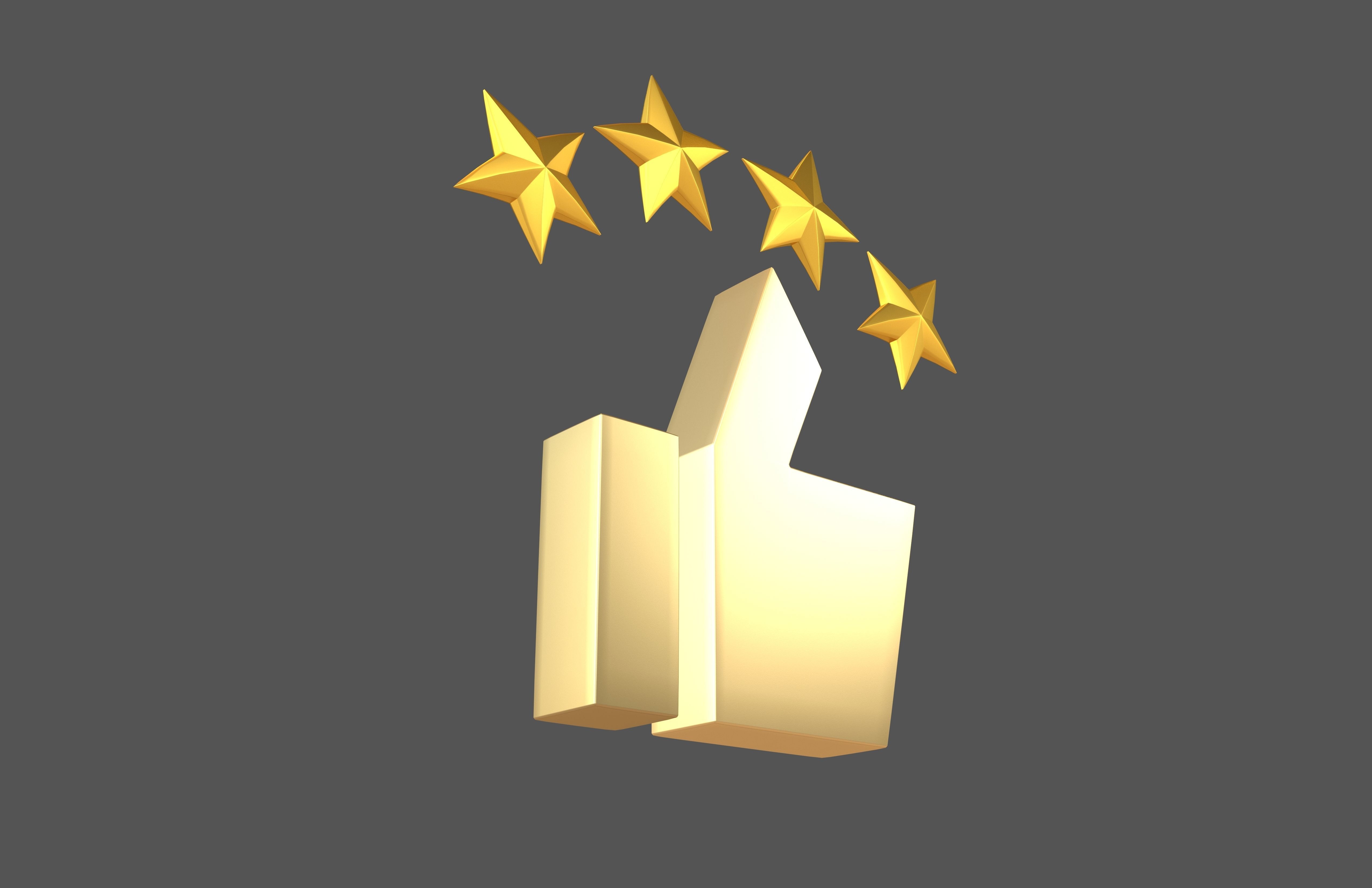 Rating Icon v5 009 Low-poly 3D model_3