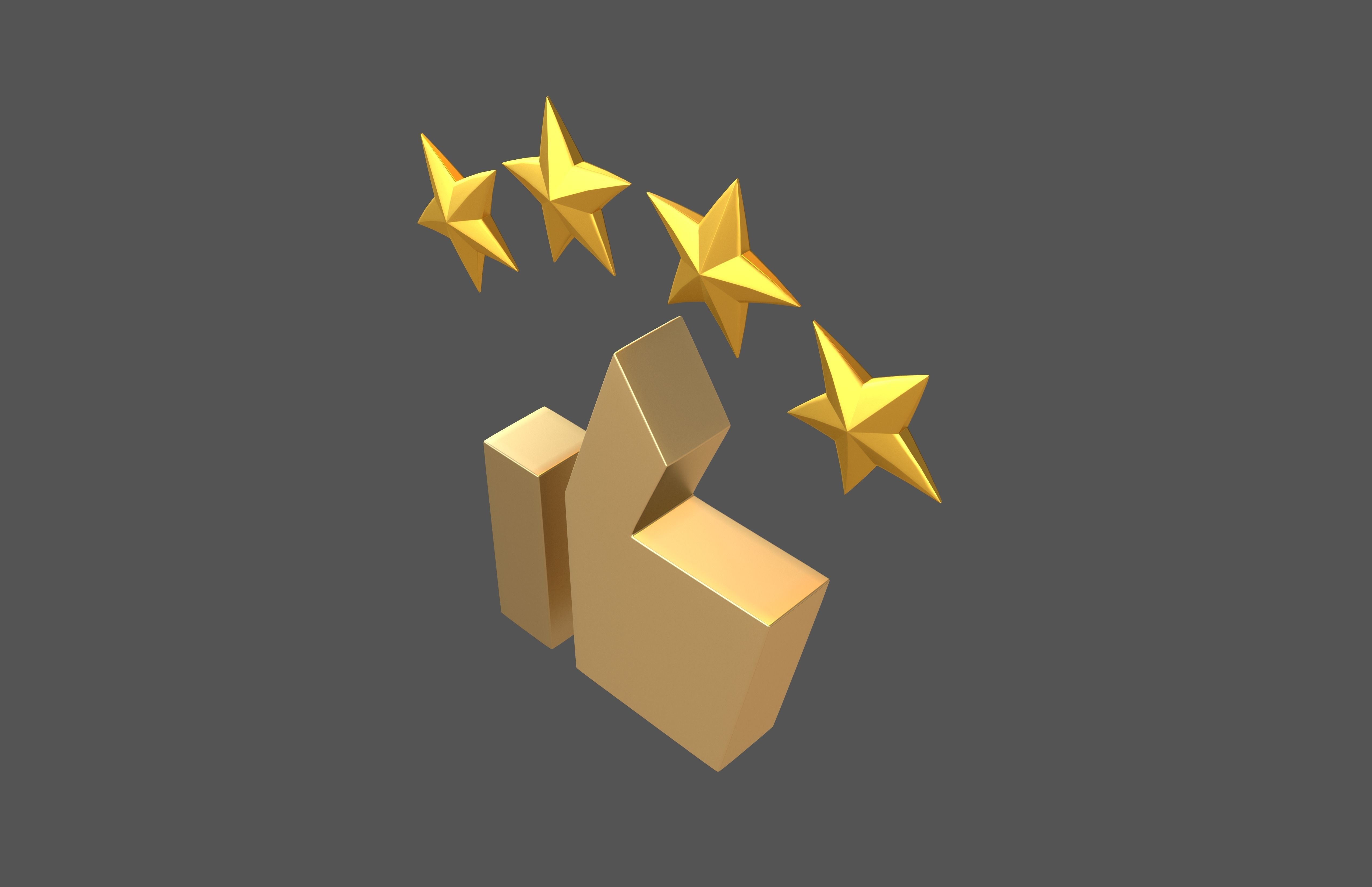 Rating Icon v5 009 Low-poly 3D model_2