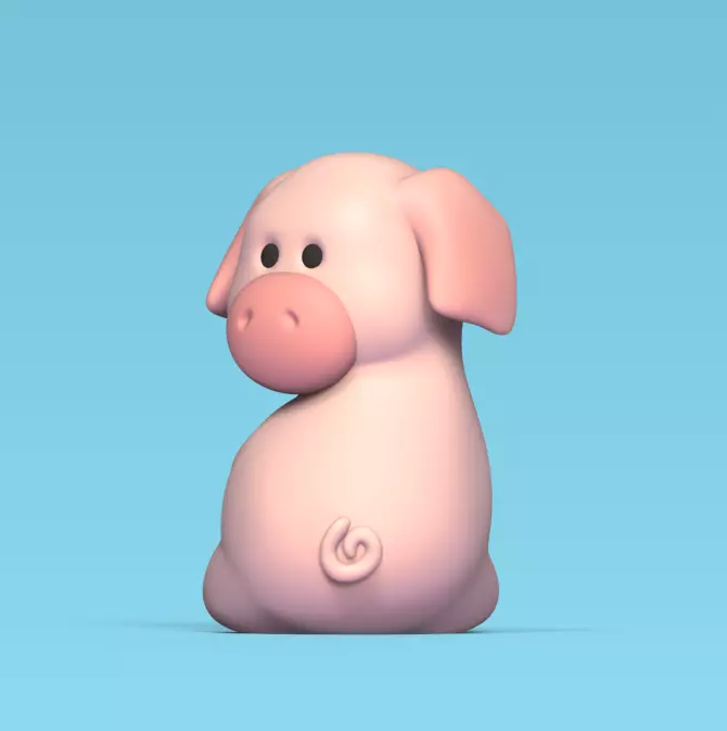 Pig Turning 3D print model_0