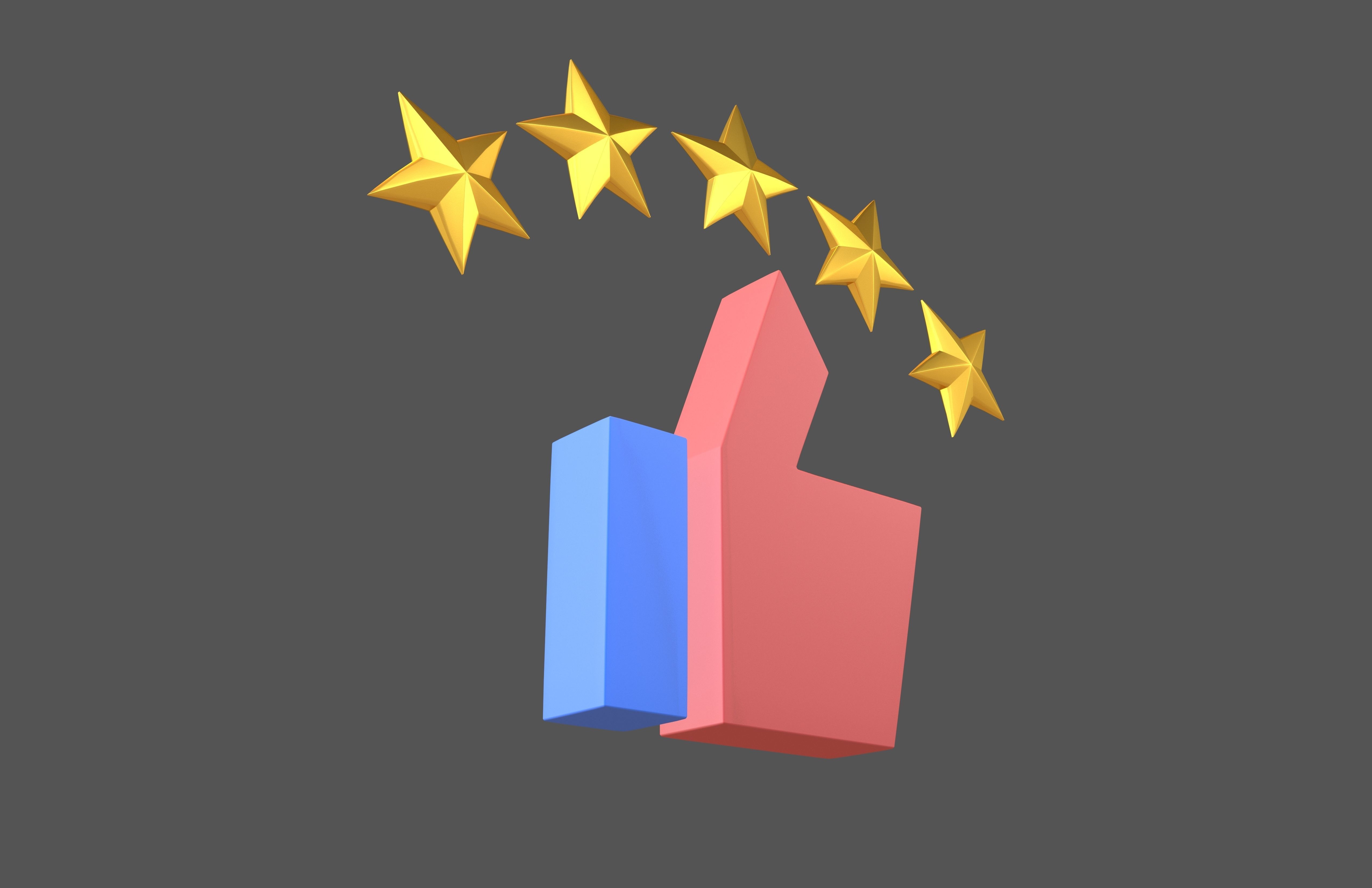 Rating Icon v6 007 Low-poly 3D model_3