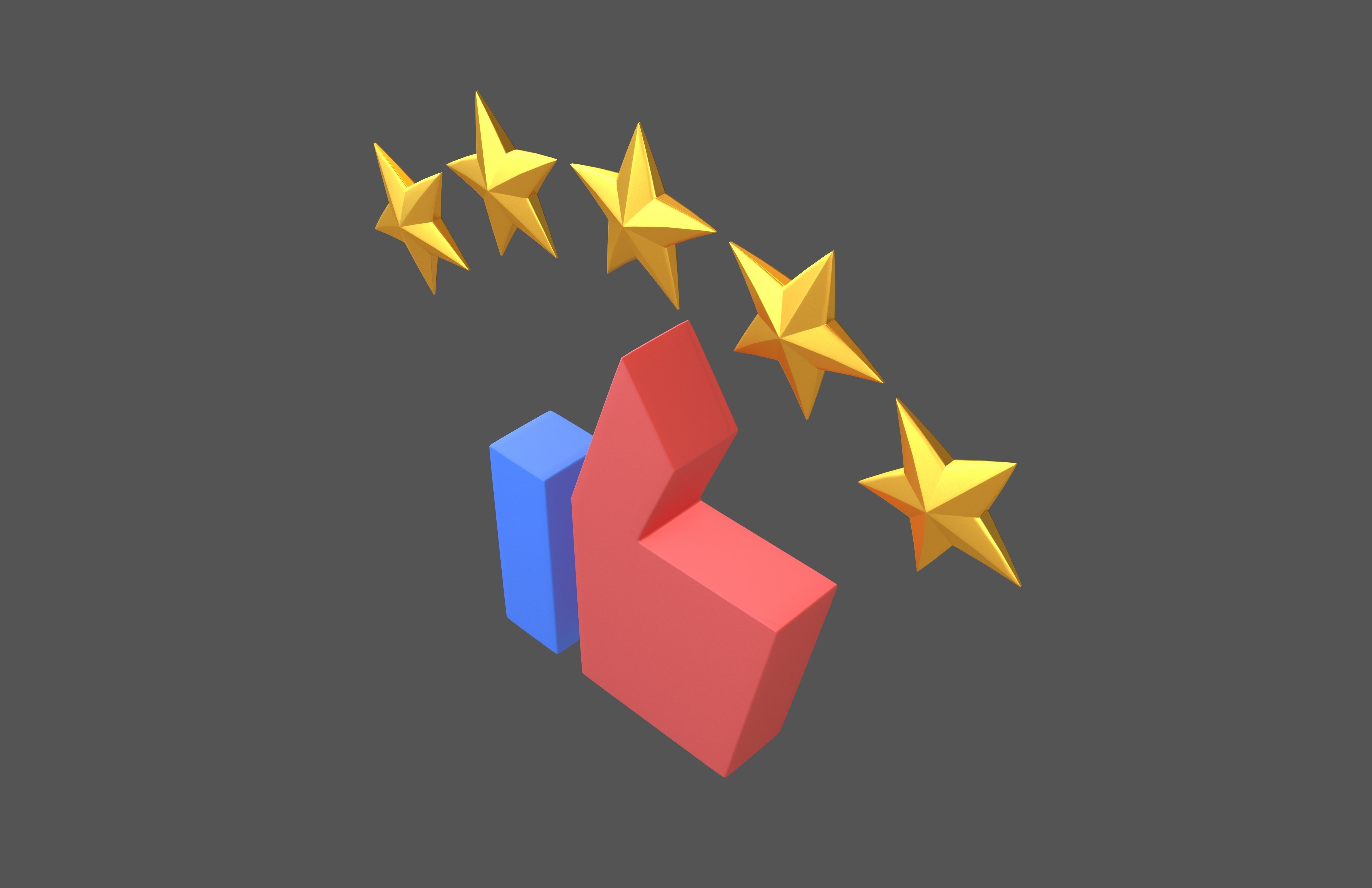Rating Icon v6 007 Low-poly 3D model_2