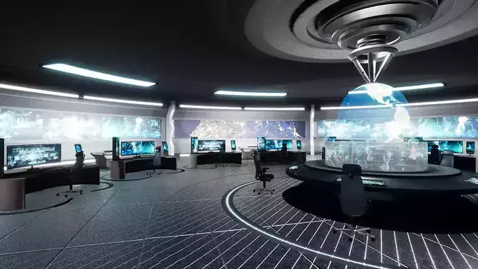 Command Center Environment Package Low-poly 3D model