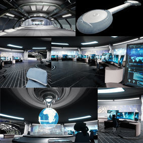 Command Center Environment Package Low-poly 3D model_22
