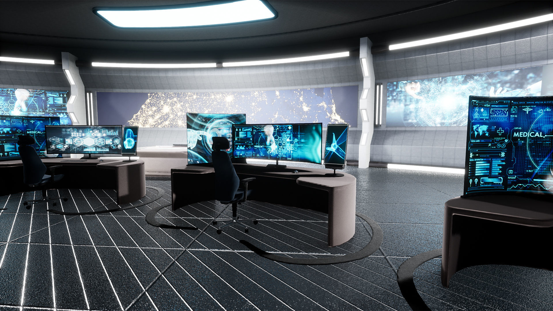 Command Center Environment Package Low-poly 3D model_5