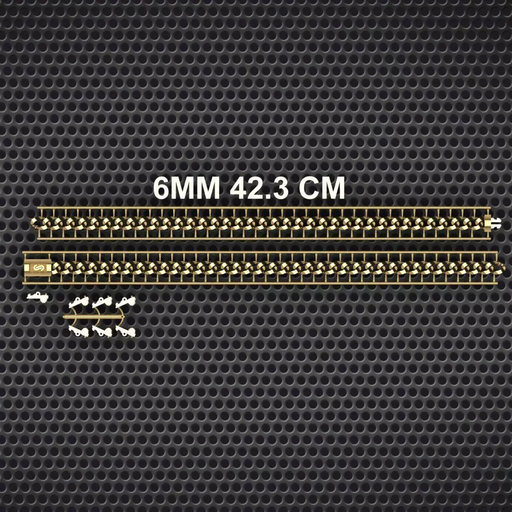 6 MM 42 CM CUBAN LINK CHAIN FOR BRACELET OR NECKLACE 3D print model_0