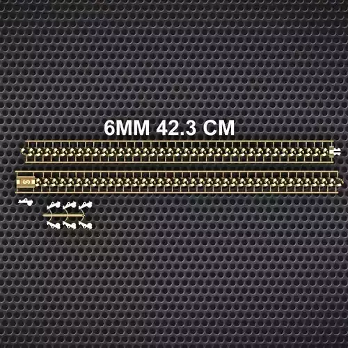 6 MM 42 CM CUBAN LINK CHAIN FOR BRACELET OR NECKLACE