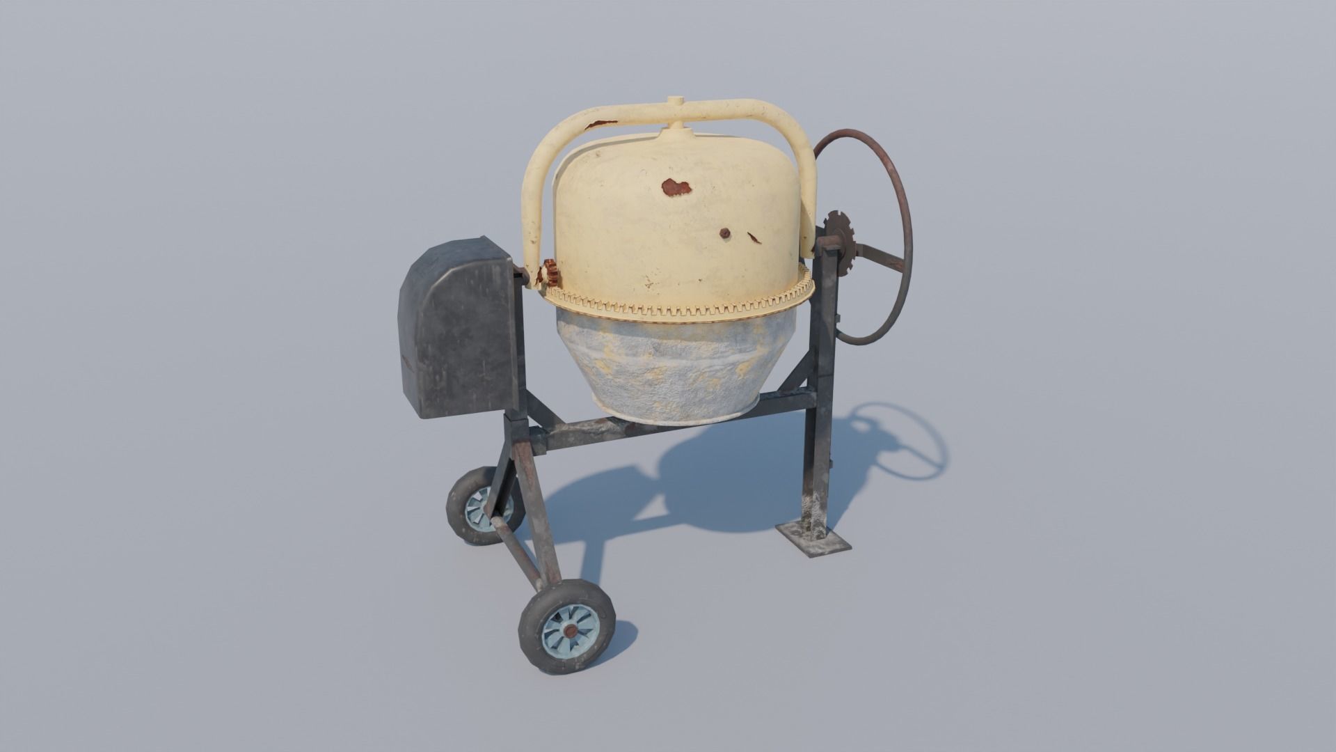 Concrete Mixer Game asset Low-poly 3D model_1