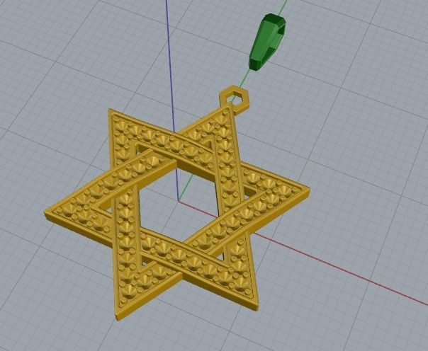 Pendant star of david Model 3972 3D print model_2