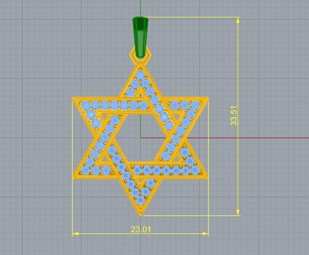 Pendant star of david Model 3972 3D print model_5