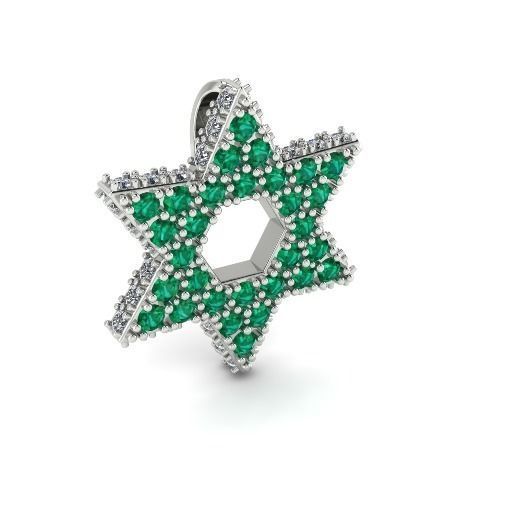 Pendant star of david Model 3959 3D print model_1
