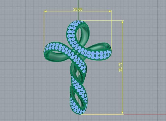 Pendant cross Model 3950 3D print model_5