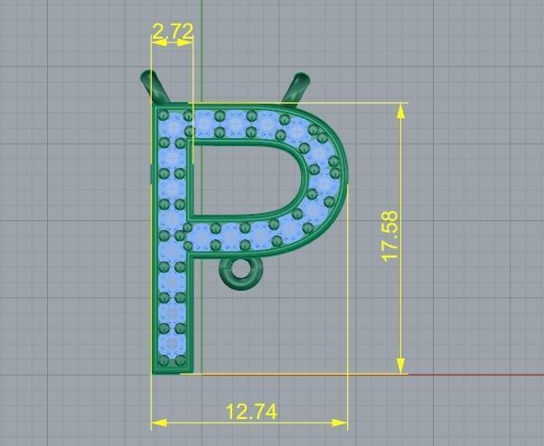 Pendant letter P Model 3928 3D print model_5