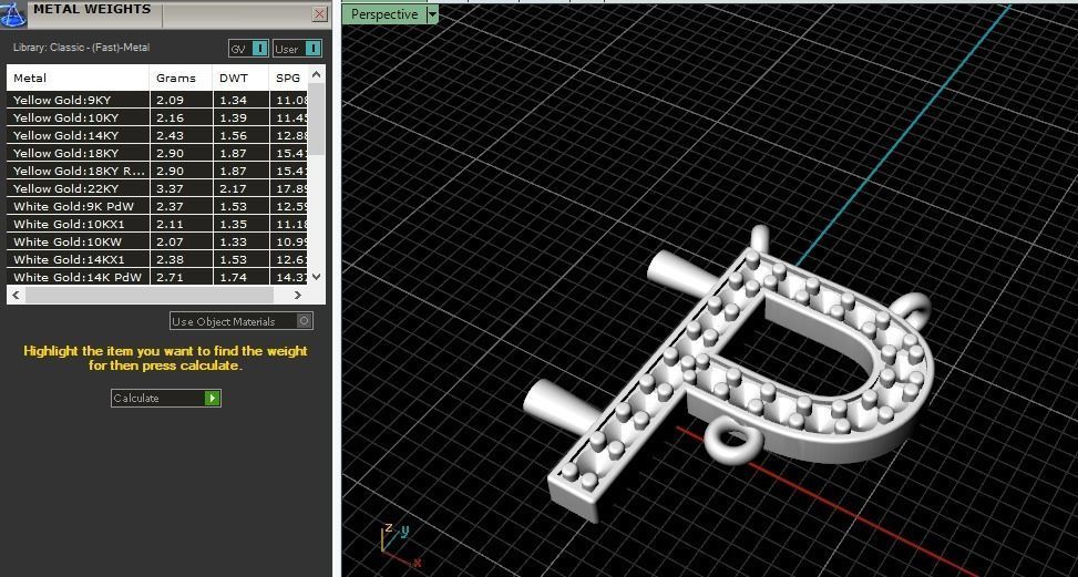 Pendant letter P Model 3928 3D print model_7