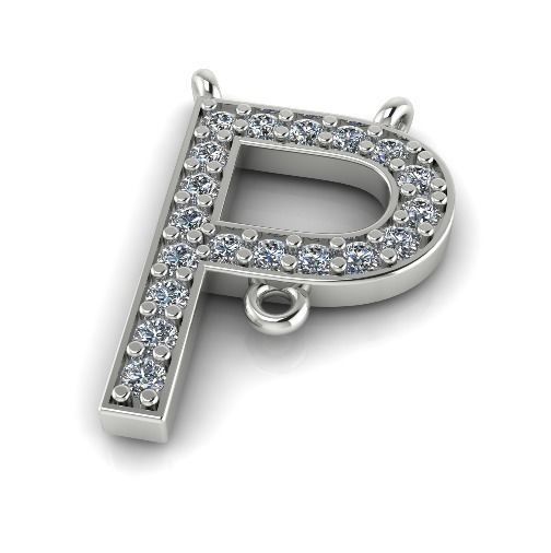 Pendant letter P Model 3928 3D print model_1