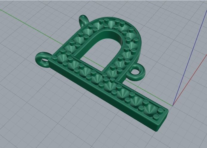 Pendant letter P Model 3928 3D print model_2