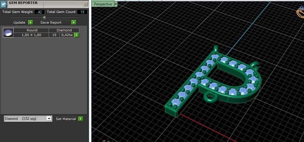 Pendant letter P Model 3928 3D print model_8