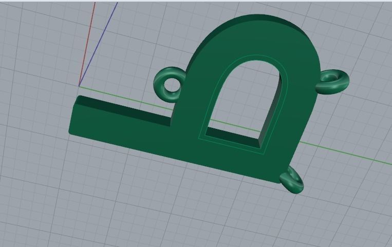 Pendant letter P Model 3928 3D print model_4