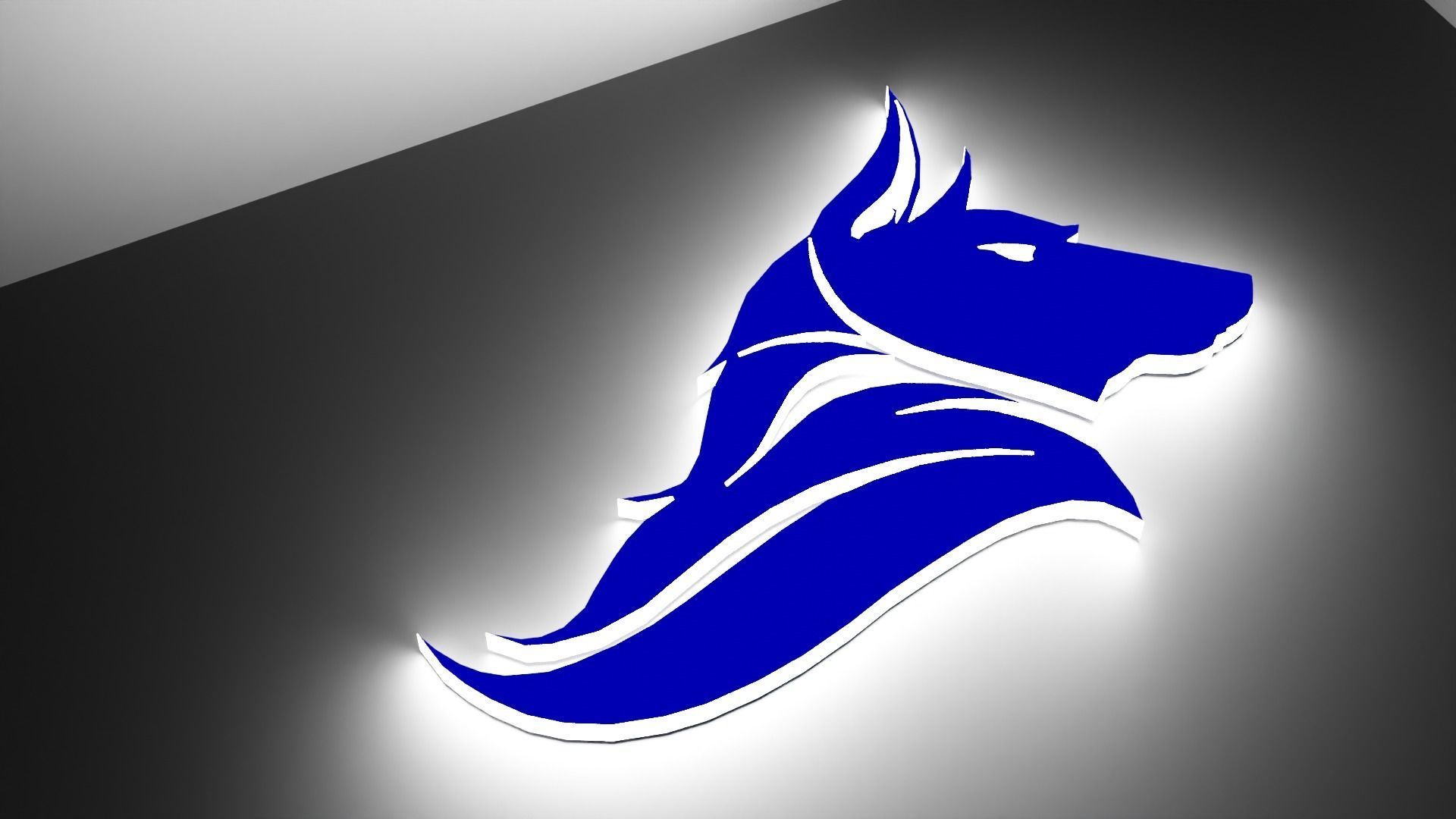 Wolf logo 3D model_3