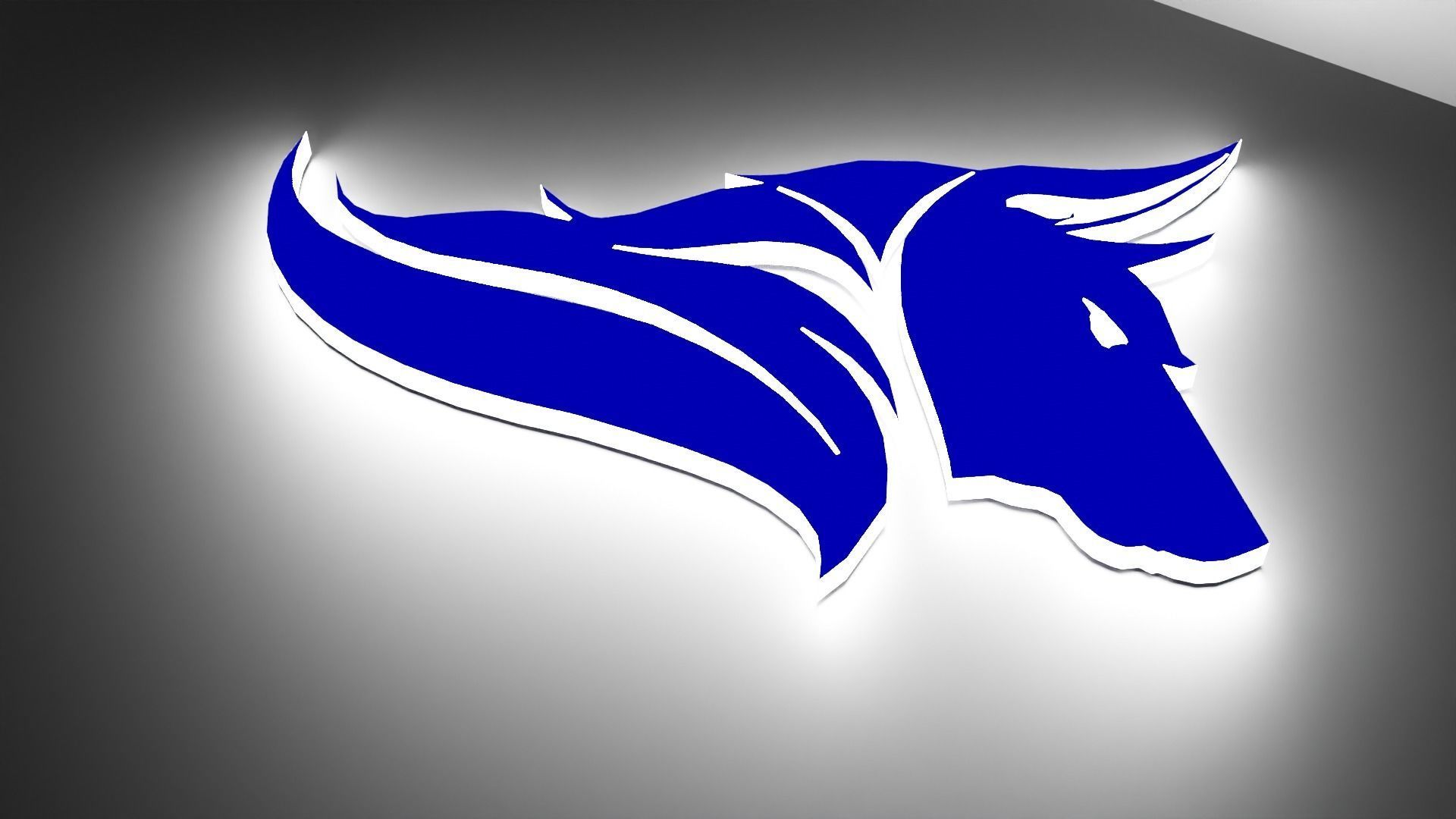 Wolf logo 3D model_2