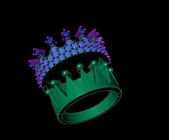Crown Rings 3D print model_2